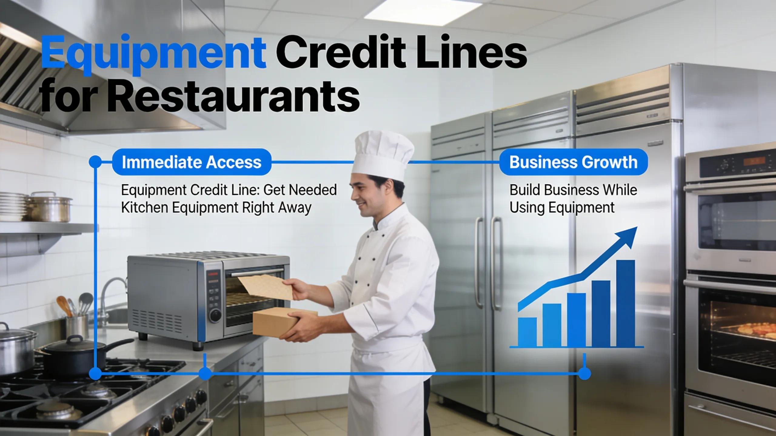 Equipment credit lines let a restaurant get needed kitchen equipment right away while building business