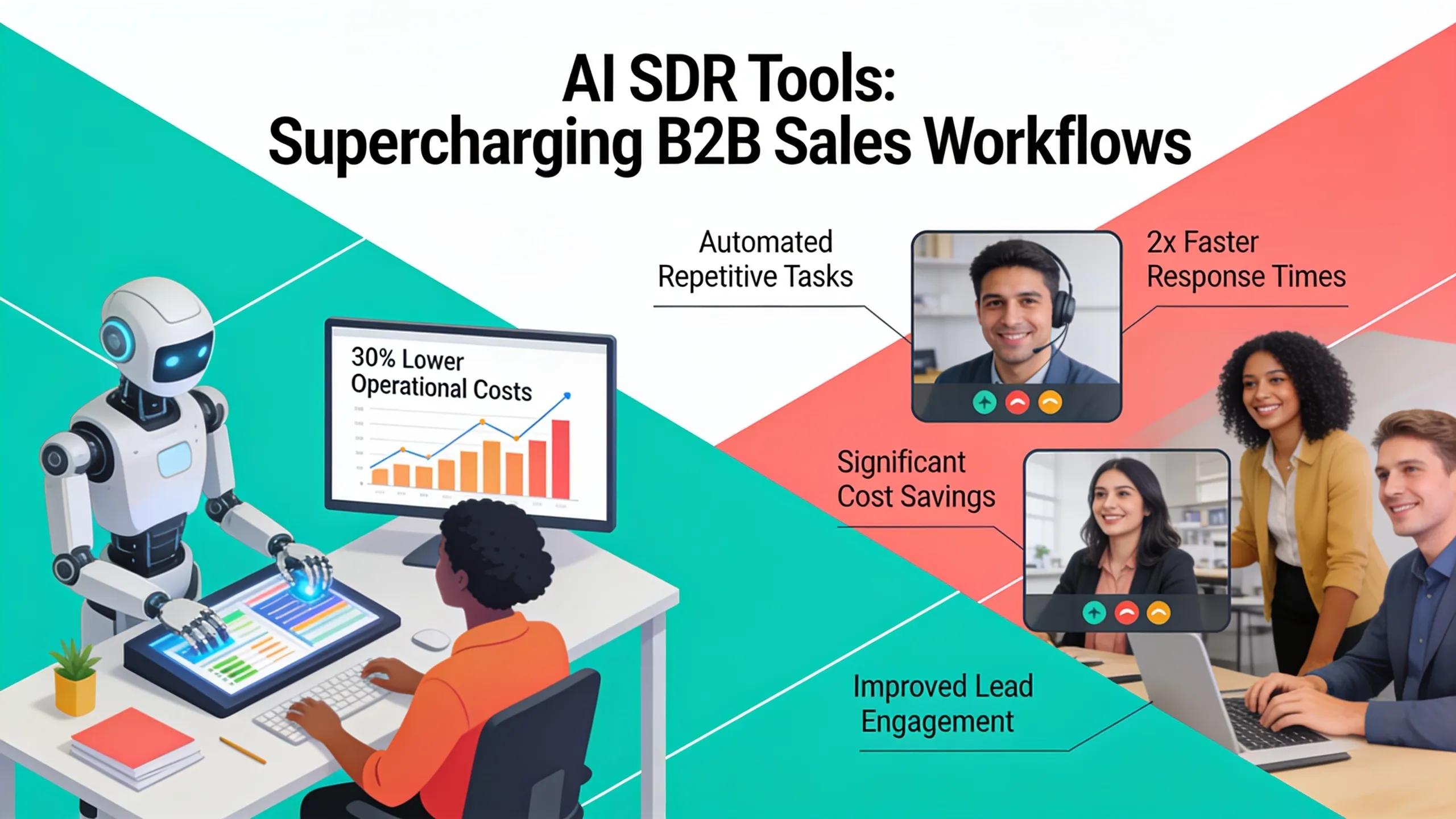 Sales team experiencing enhanced productivity and engagement with AI SDR tools in a modern office