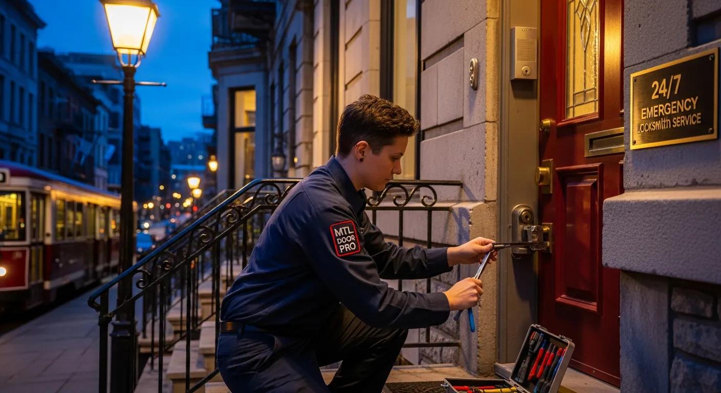 MTL DOOR PRO Professional locksmith unlocking a door in Montreal — 24/7 emergency locksmith service