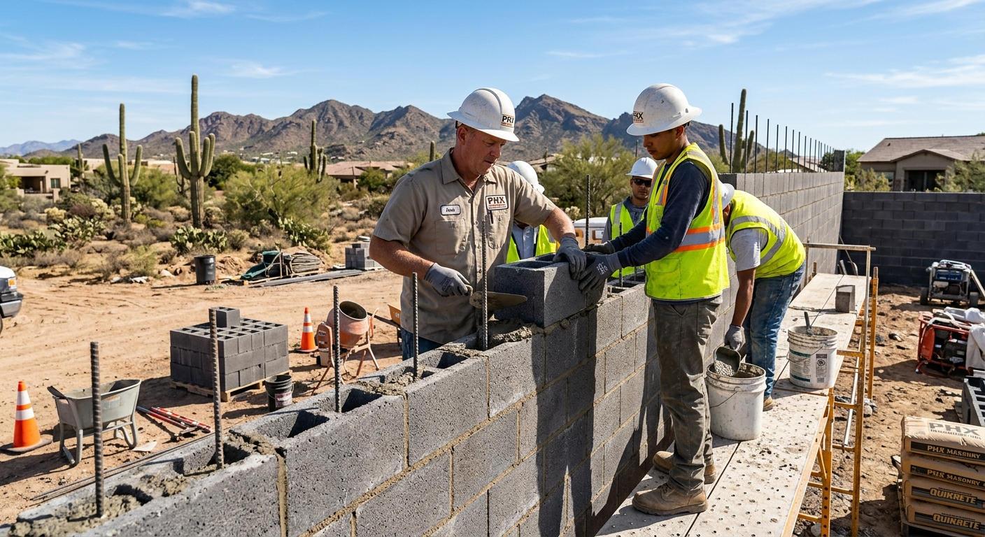 CMU Block Wall Construction and Engineered Retaining Walls