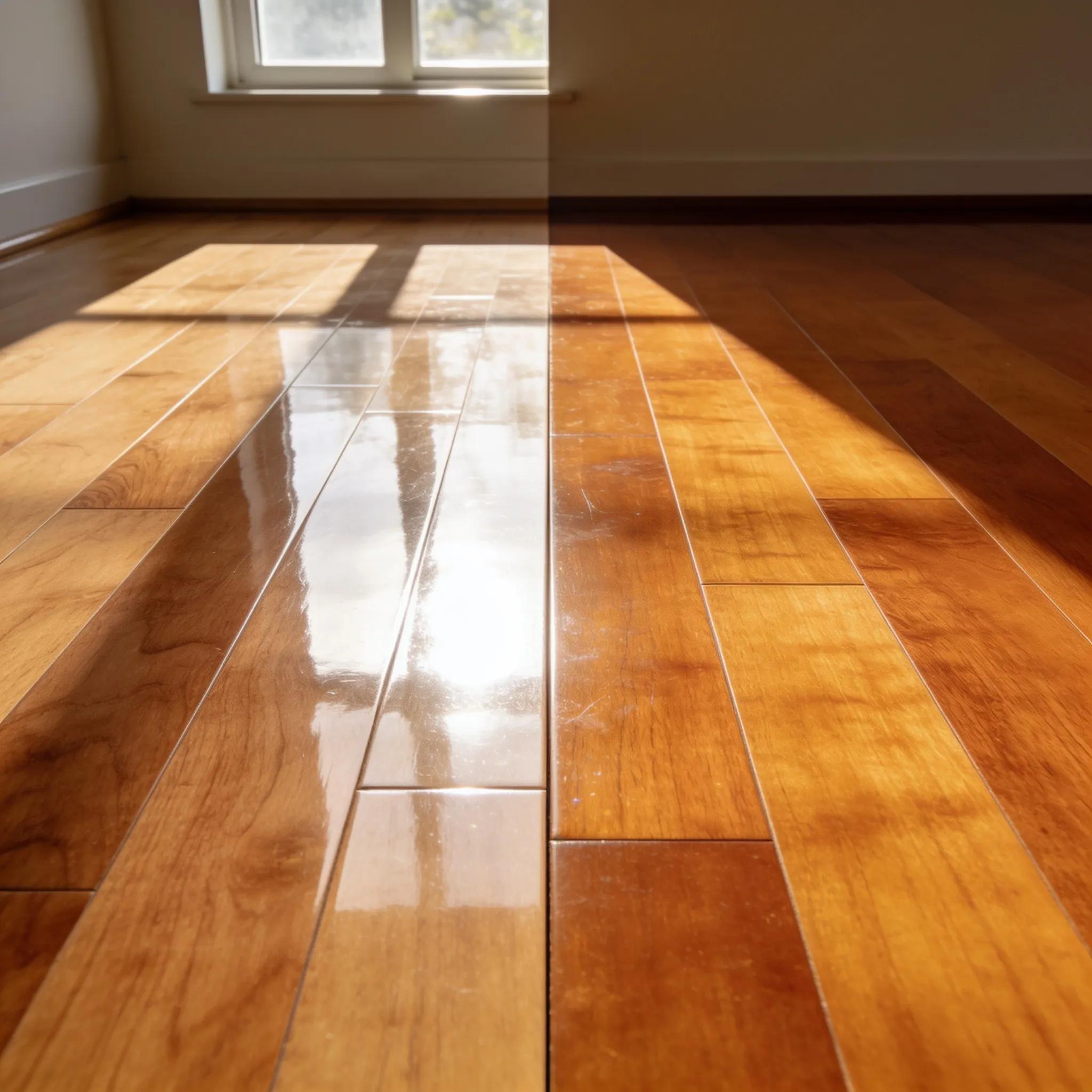 Side-by-side: glossy polyurethane versus warm oil finish on wood flooring