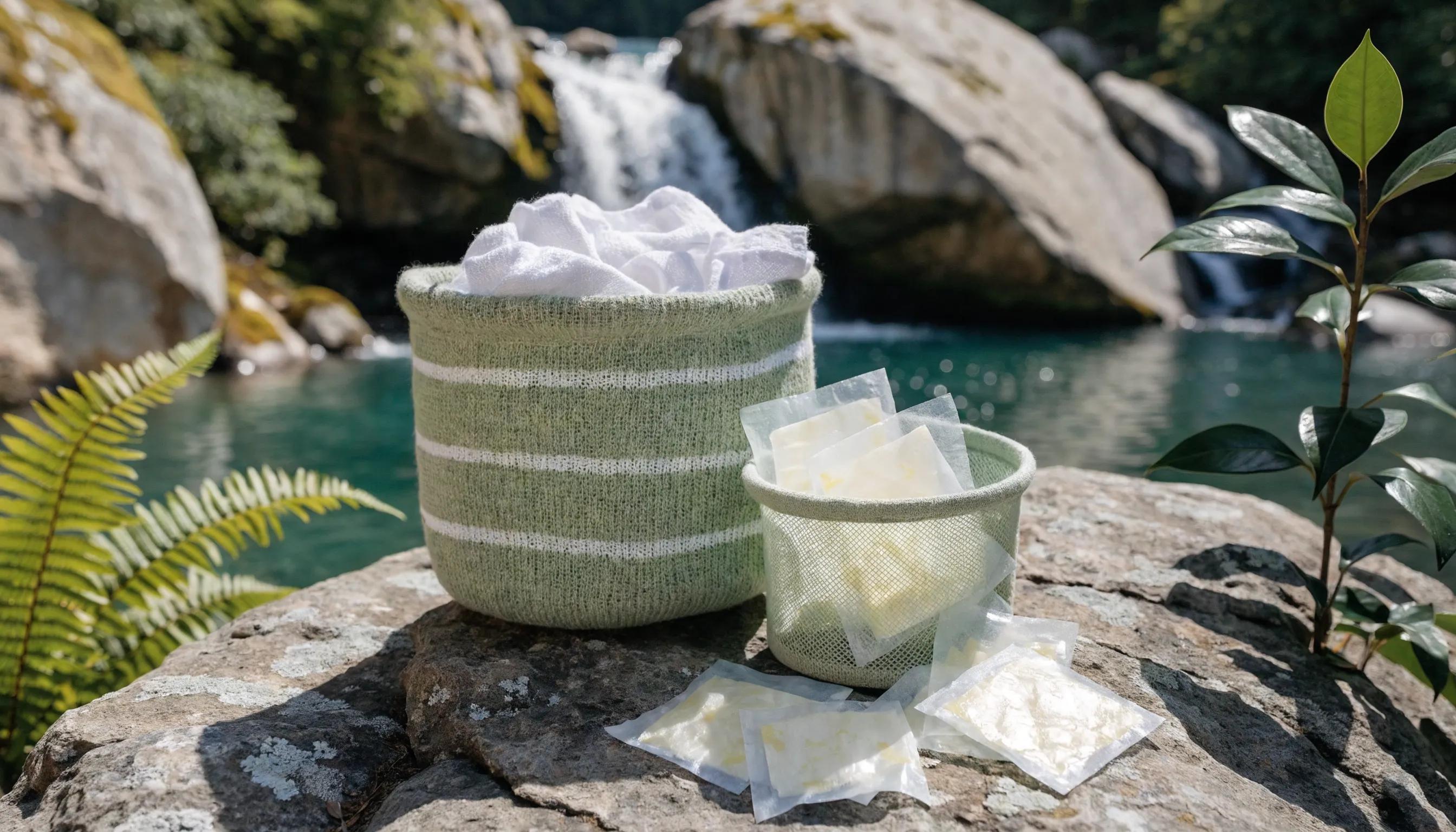 Eco-friendly laundry products showing commitment to sustainability for baby clothing care