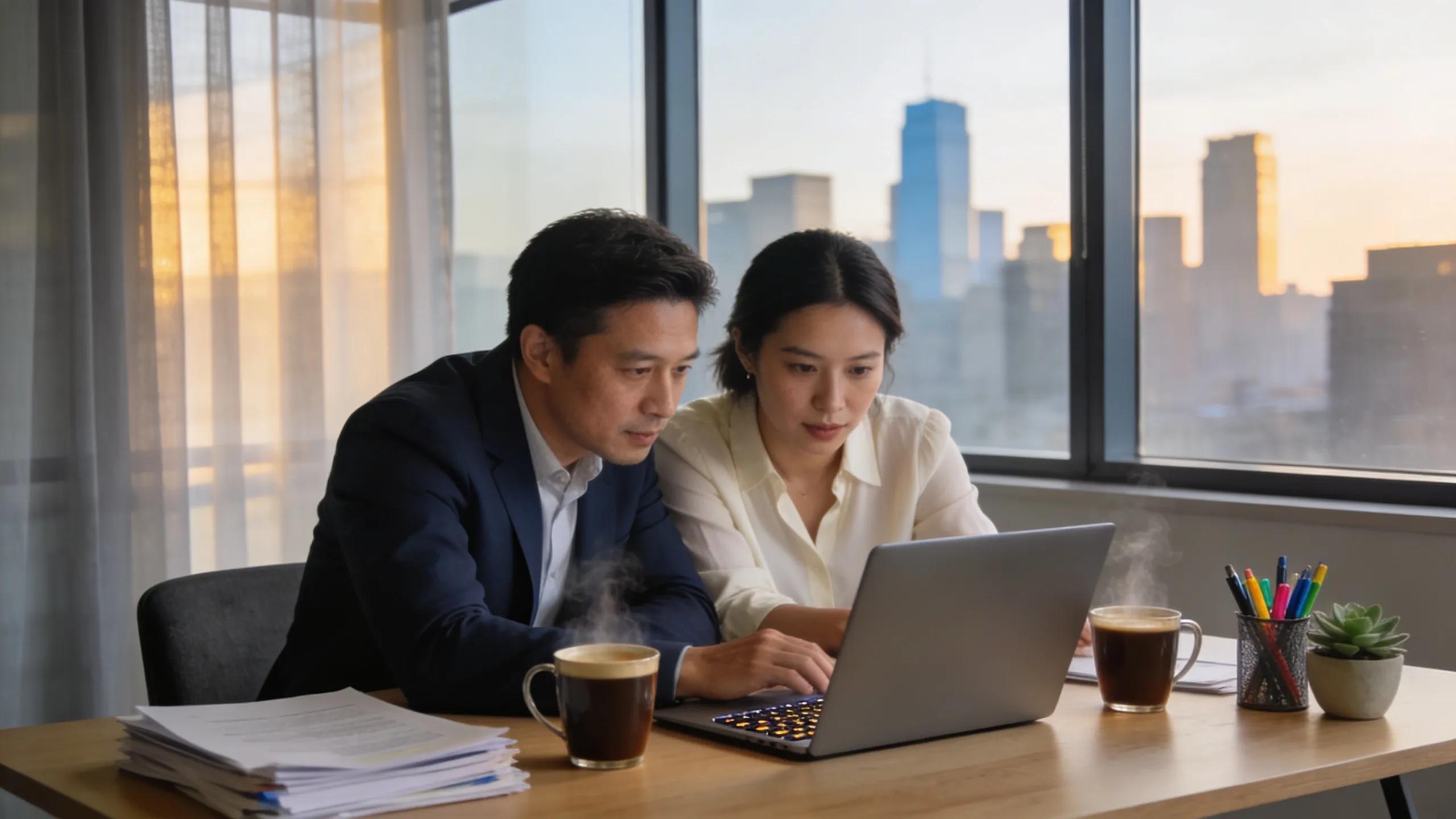 A business credit coach advising an entrepreneur in Sterling — focused on planning and financial growth