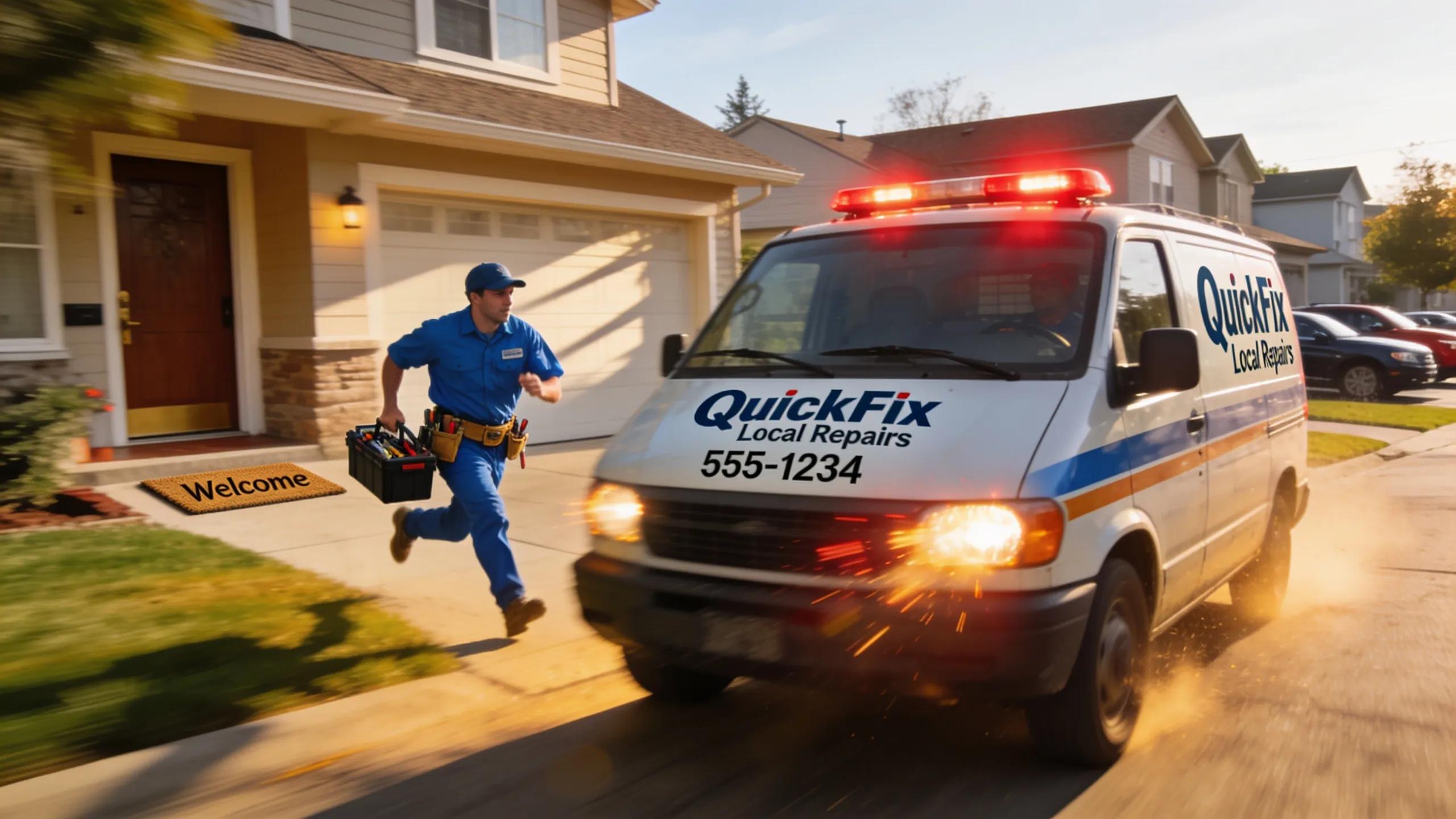 Local technician responding quickly to an emergency refrigerator repair call, highlighting service efficiency