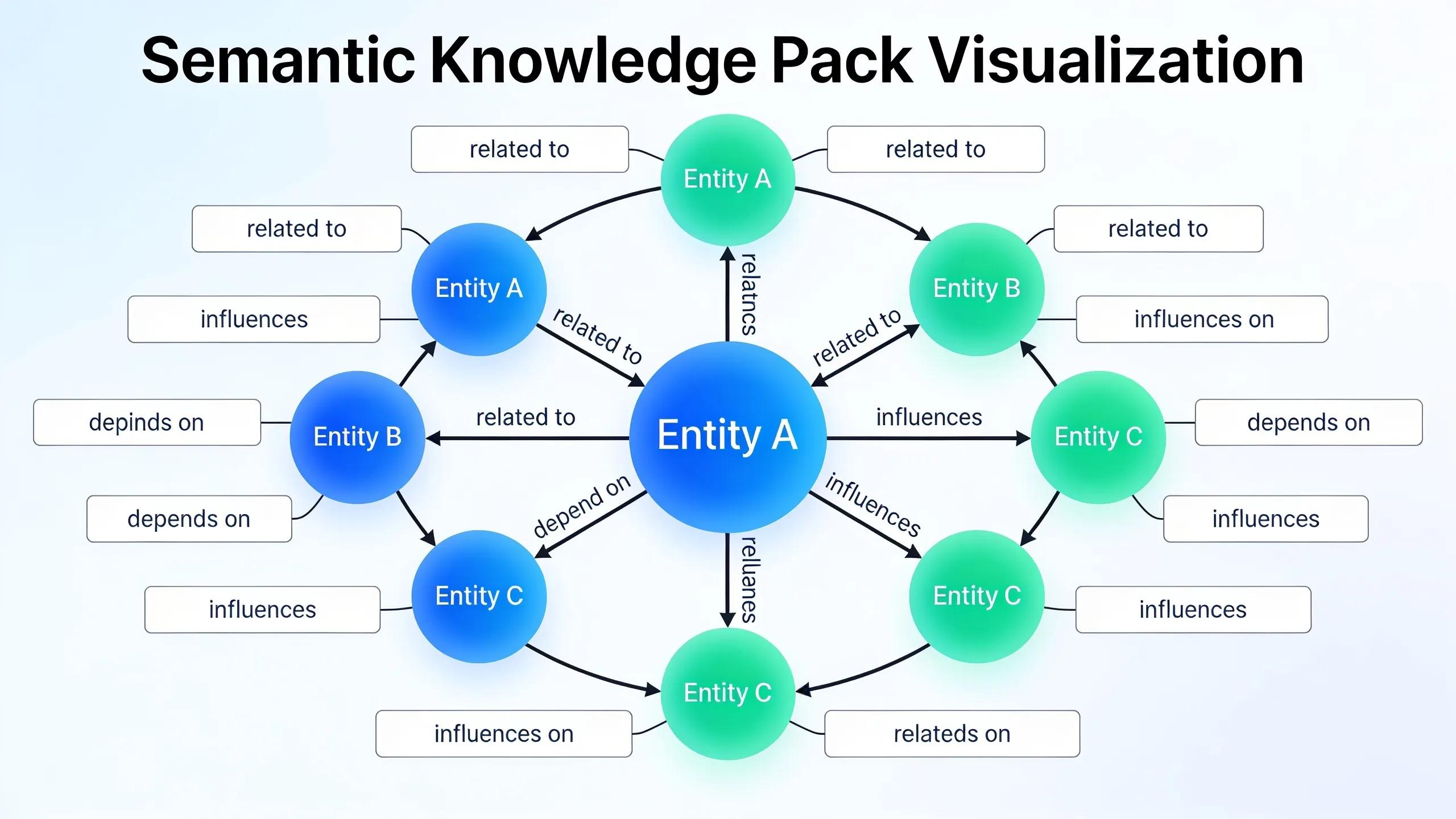 Visual representation of semantic knowledge packs enhancing AI content understanding