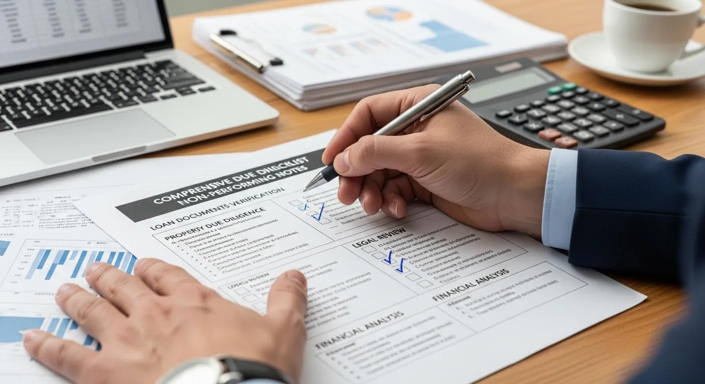 Hand checking due diligence checklist for non-performing notes Hand checking due diligence checklist for non-performing notes