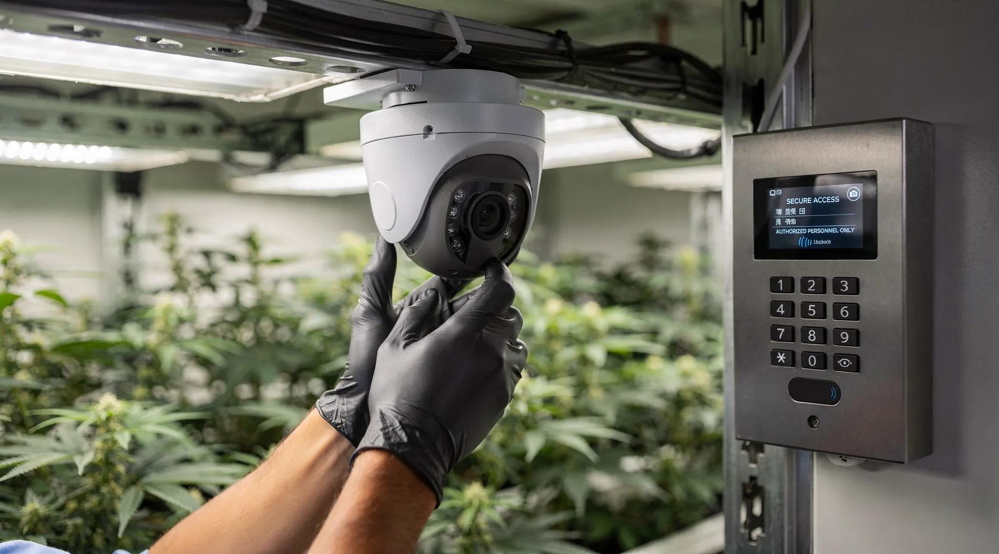 Installation of advanced surveillance systems in a cannabis grow facility
