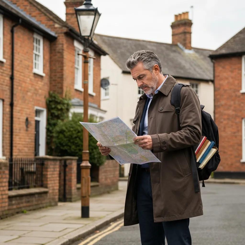 Investigator performing people tracing work in a Gloucester neighbourhood