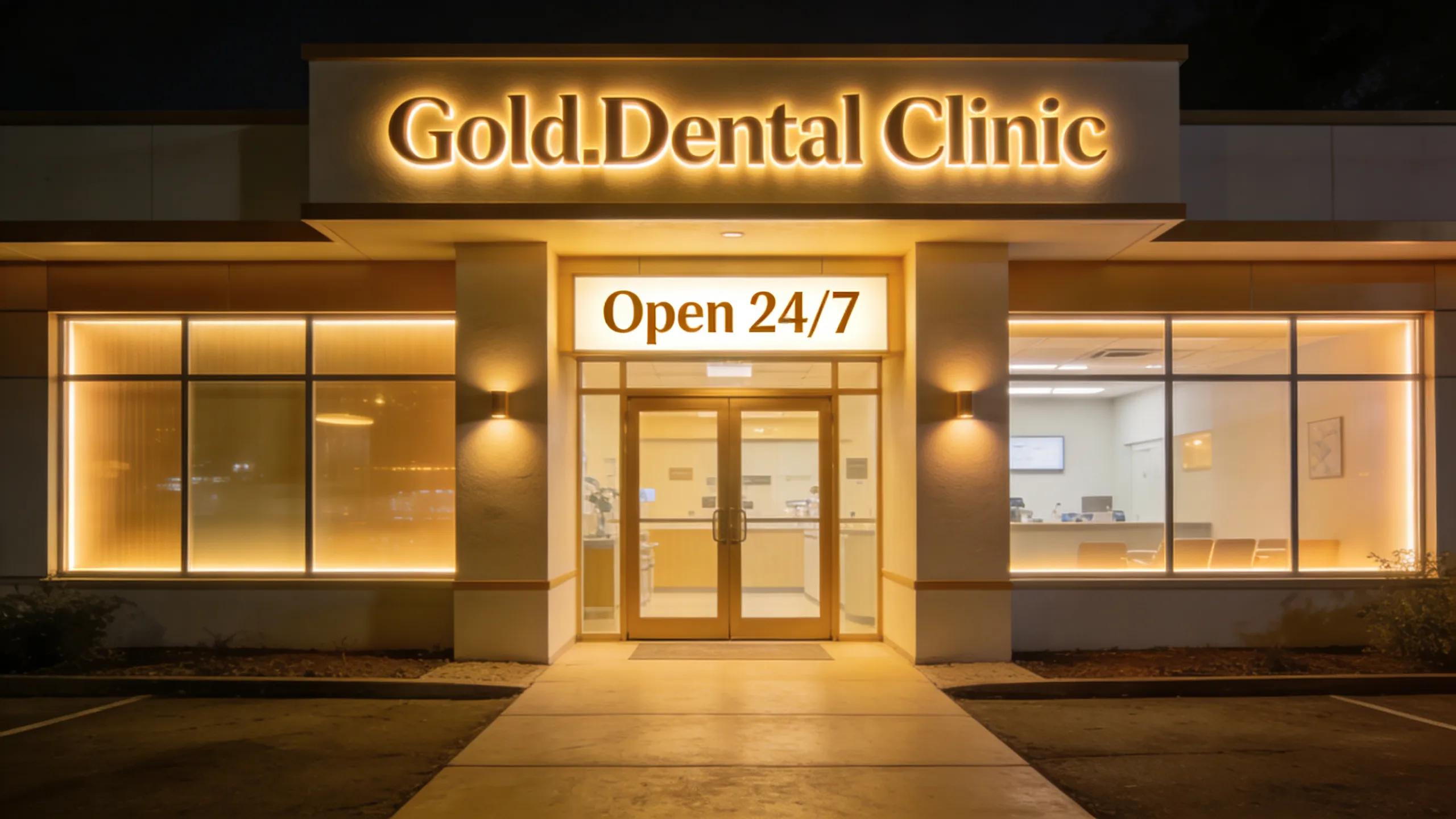 GoldDental clinic open at night for emergency dental services in Richmond