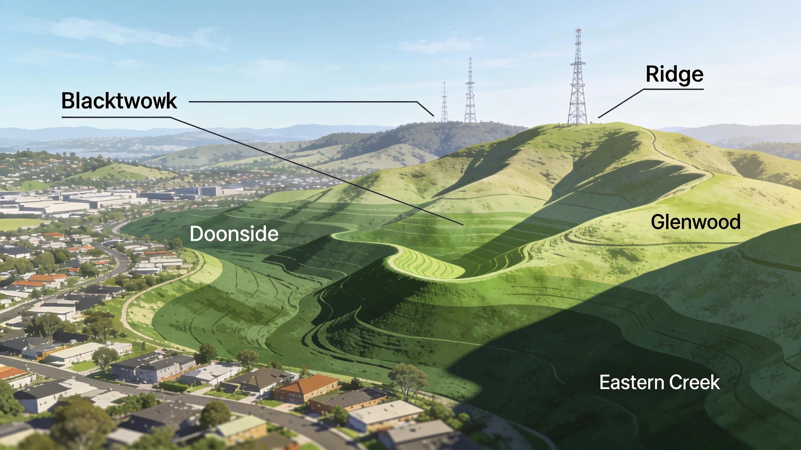Blacktown topography illustrating elevation differences affecting TV signal reception