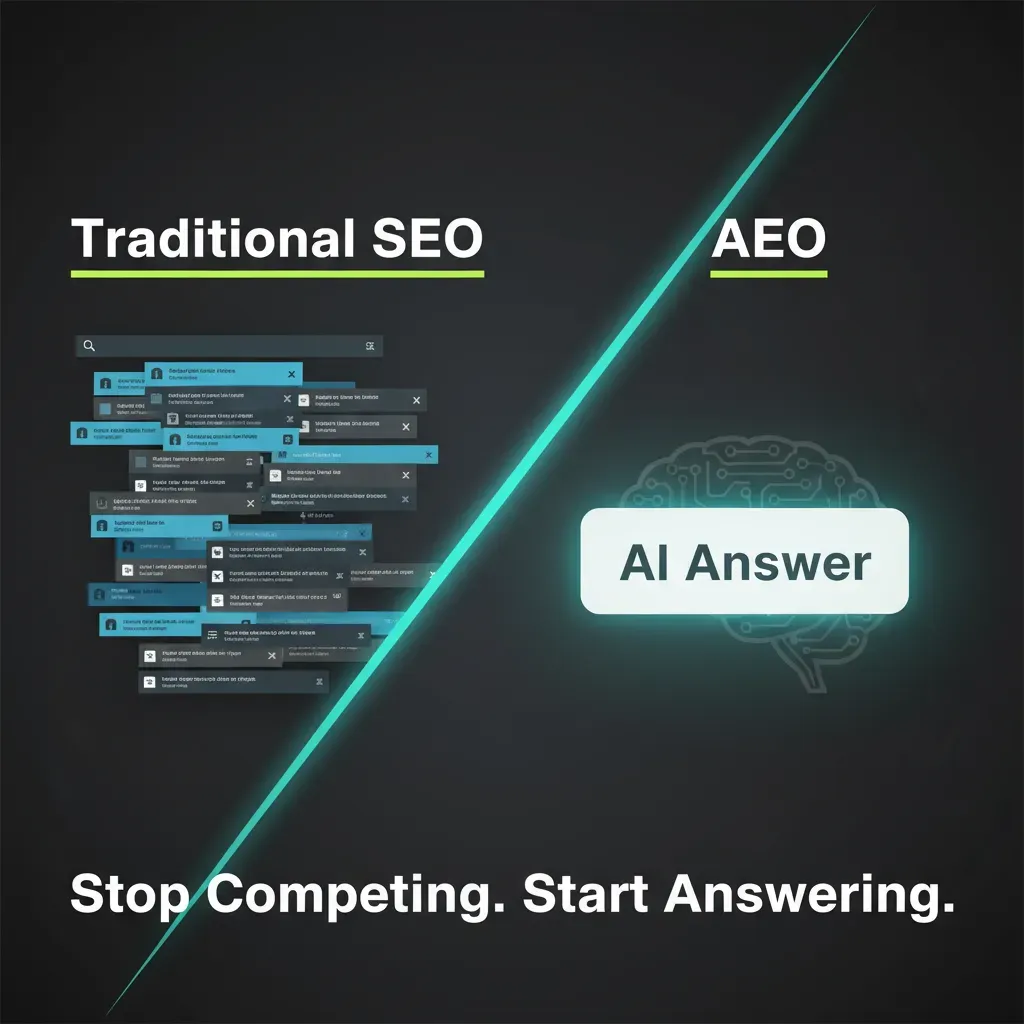 Businessperson strategizing optimization techniques for AI search visibility using digital devices