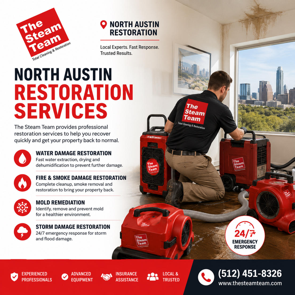 Around-the-Clock Water Damage Restoration in North Austin