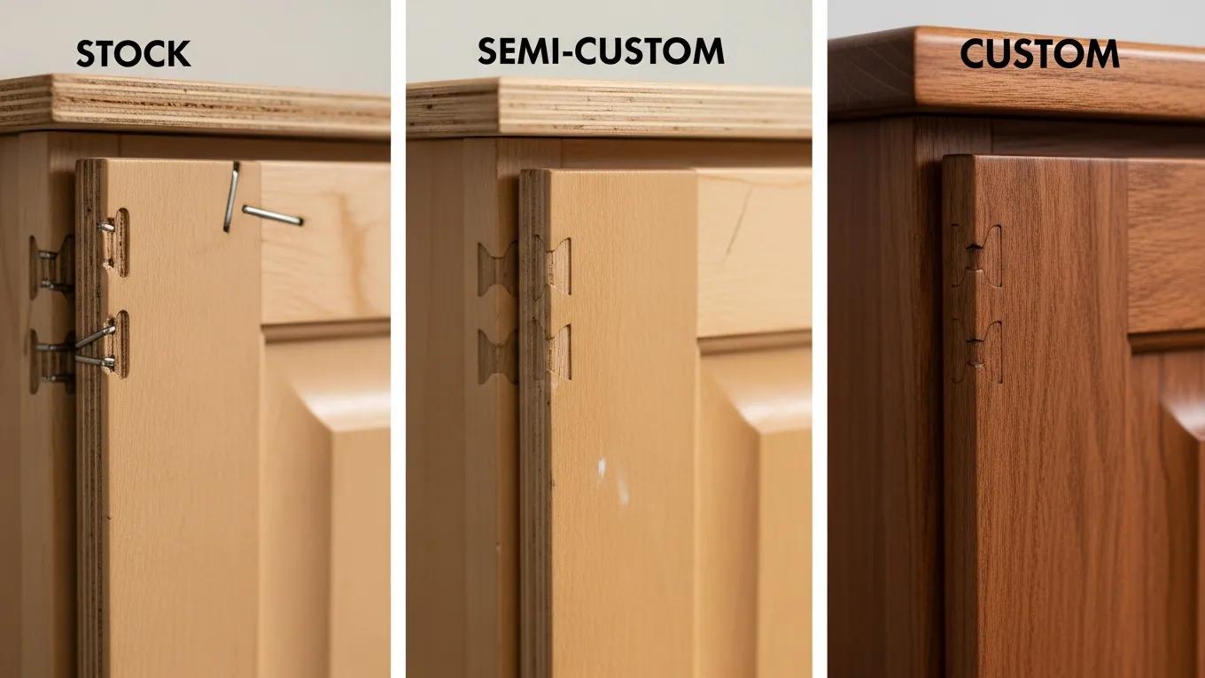 Kitchen cabinet cost comparison stock semi-custom and custom Eastern Shore