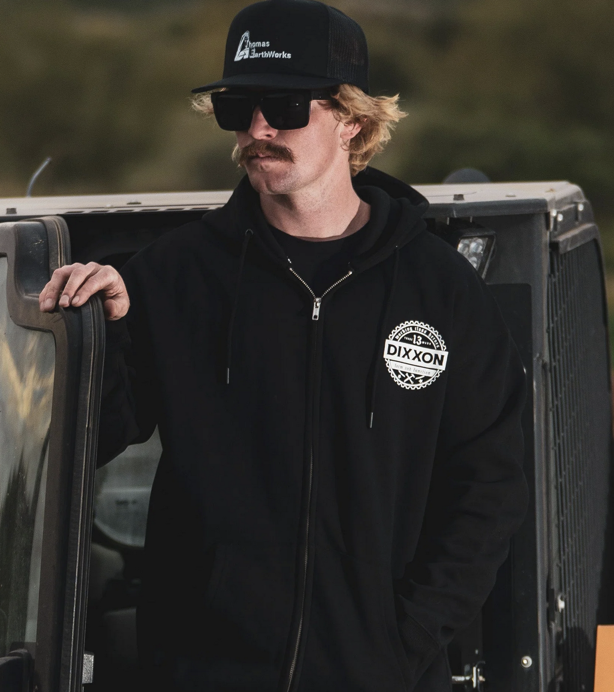 White Working Class Gear Zip Up Hoodie - Black