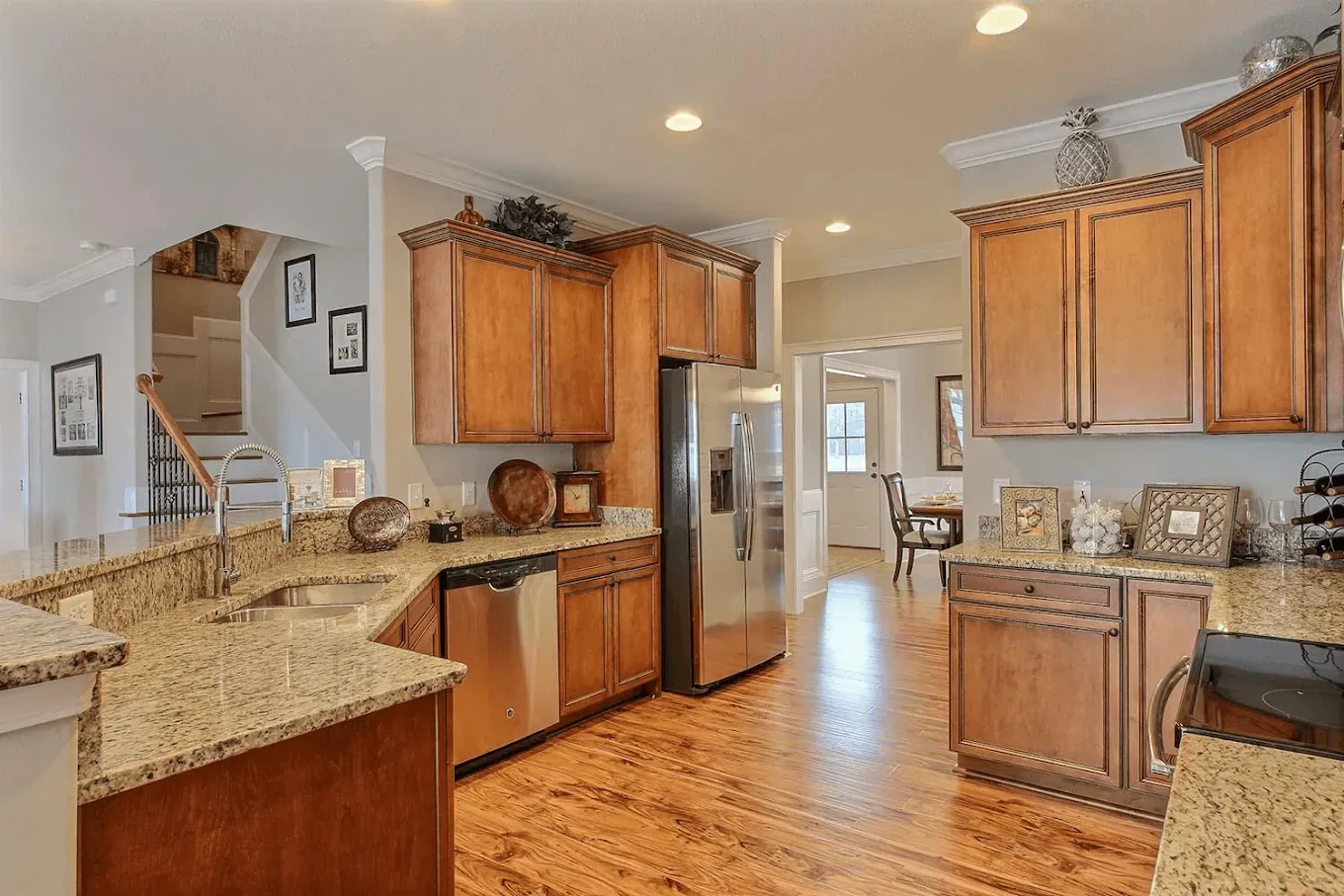 Samples of plywood, MDF, and solid wood for kitchen cabinets