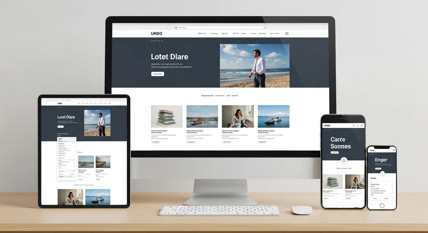 Multiple devices showcasing a responsive website layout emphasizing mobile-first design Multiple devices showcasing a responsive website layout emphasizing mobile-first design