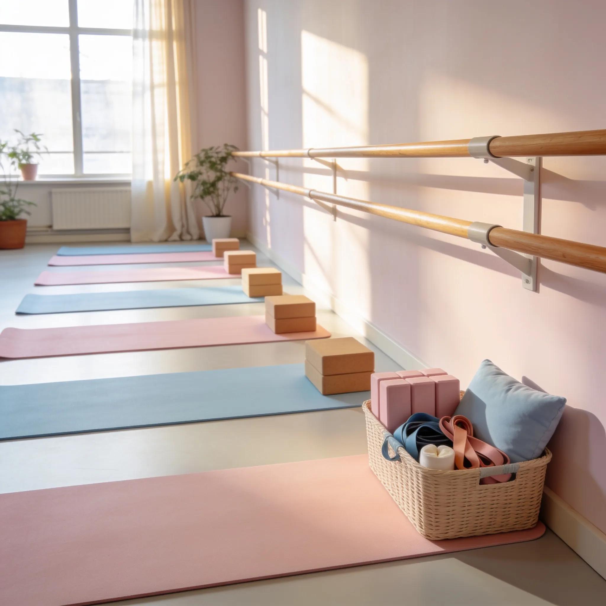 Barre studio setup for beginners, highlighting preparation for barre classes