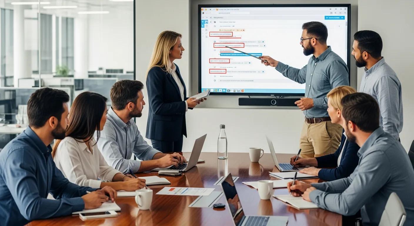 A team taking part in phishing awareness training to learn how to identify and report suspicious messages