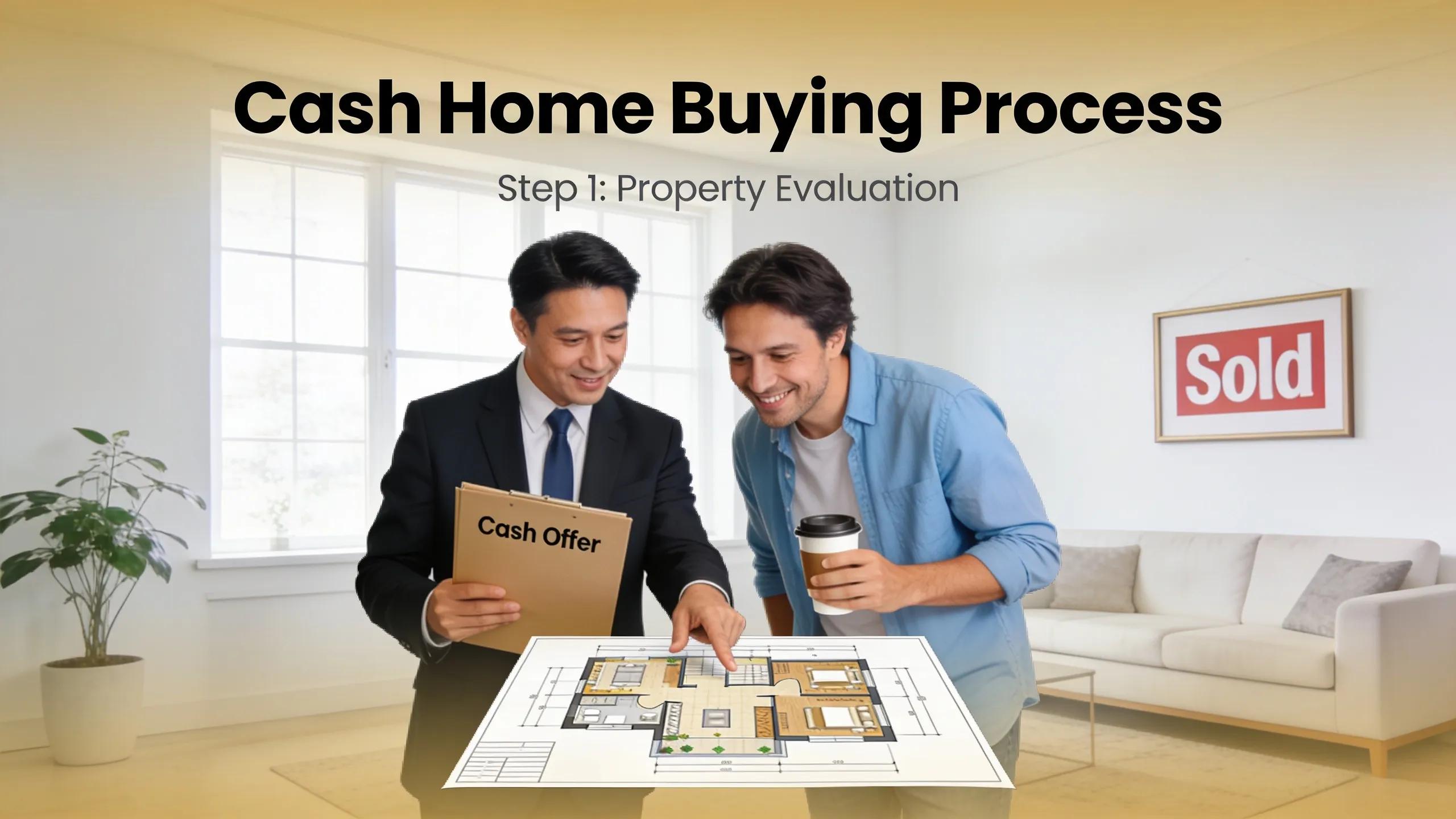 Real estate agent discussing with homeowner about cash sale process, enhancing buyer-seller interaction