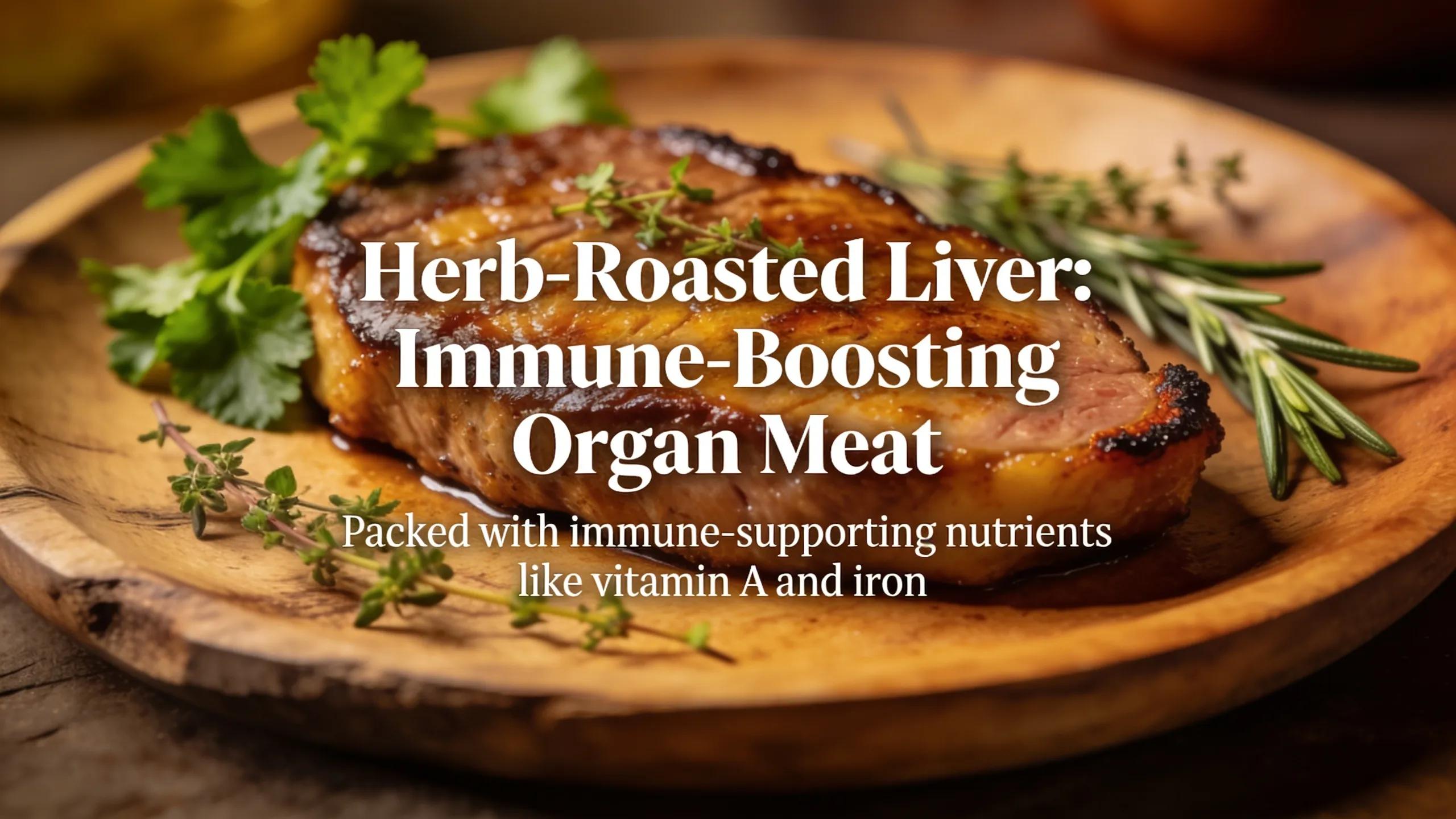 Richly prepared liver with herbs showcasing immune-supporting properties of organ meats