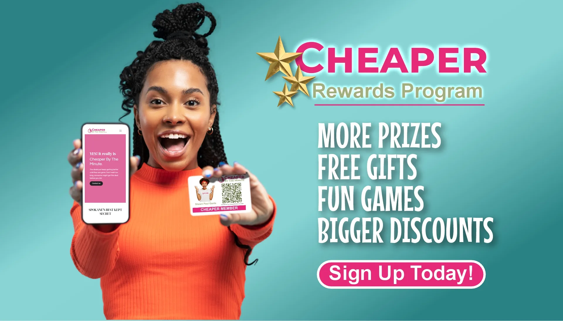 Customer engaging with the Insider Rewards Program on their smartphone inside a discount store