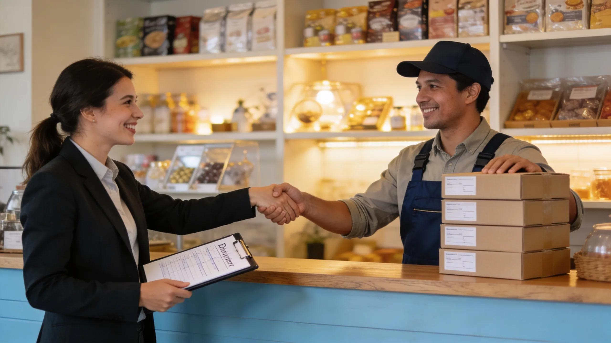 A delivery of supplies from a vendor, illustrating how vendor credit tradelines support business credit building