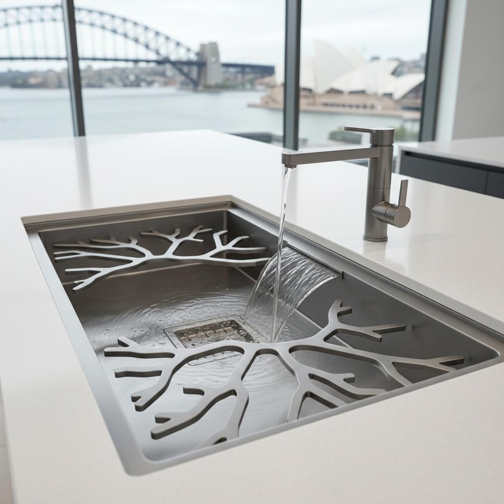 Features of the Gun Grey Waterfall Sink