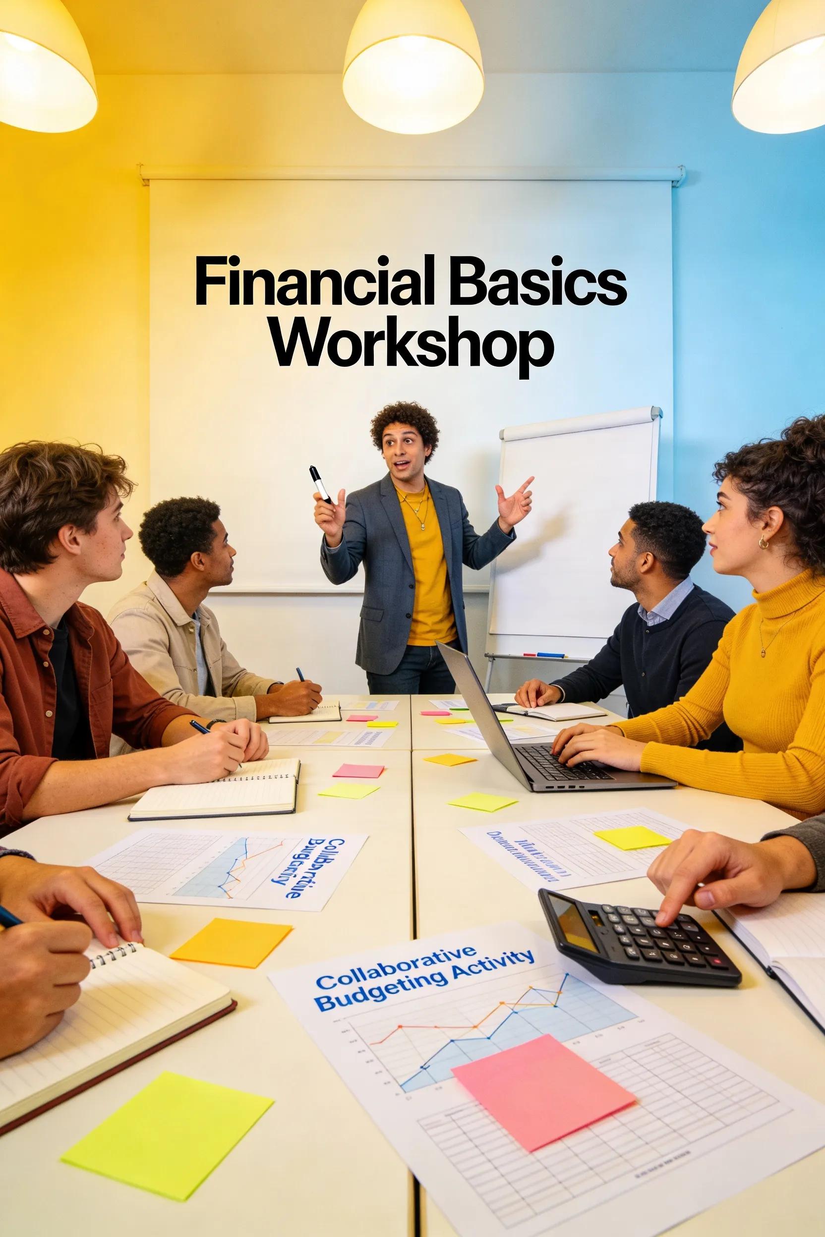 Interactive financial education workshop with engaged participants and facilitator