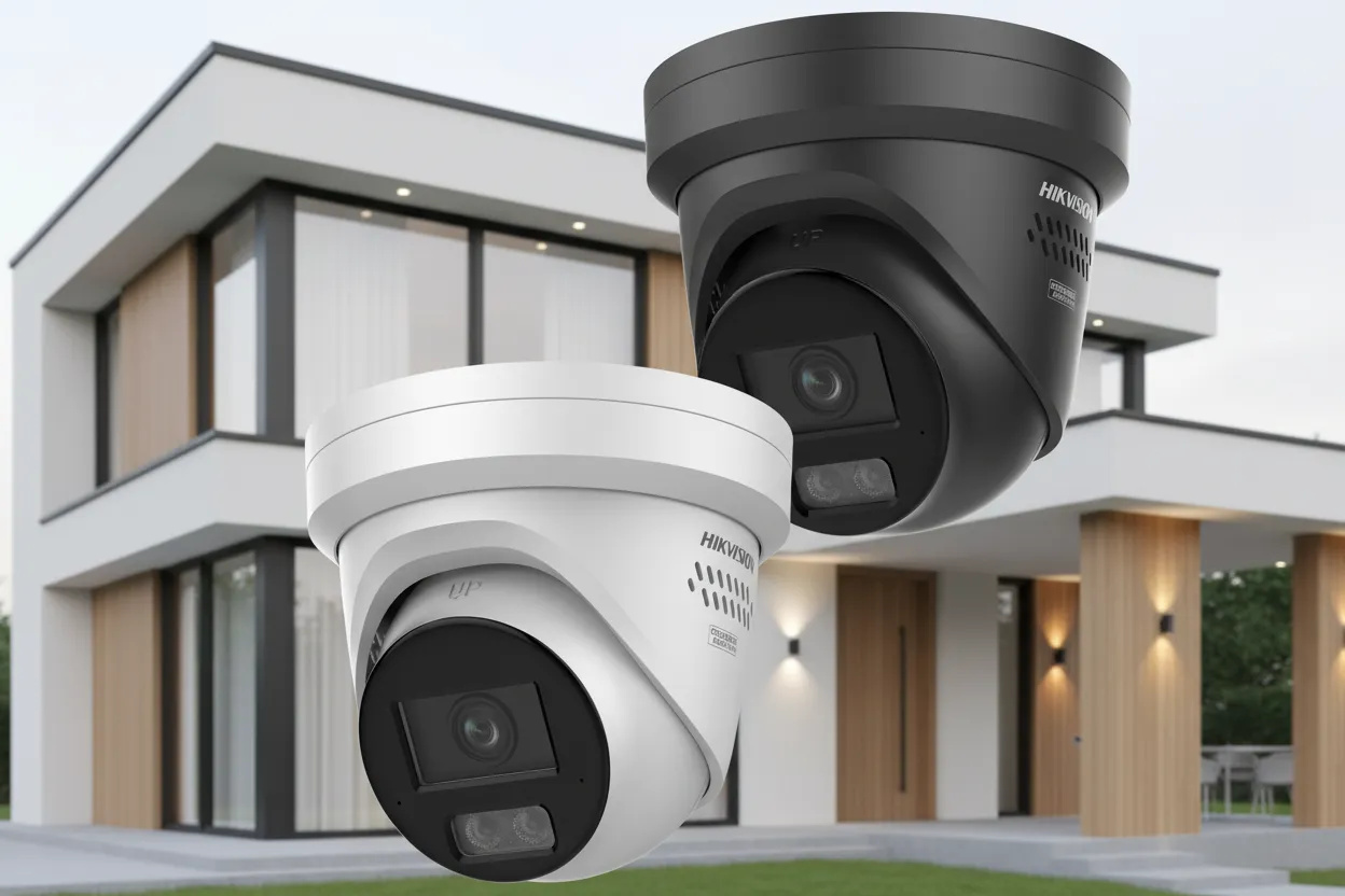 Smart lock and home automation sensor on a modern front door