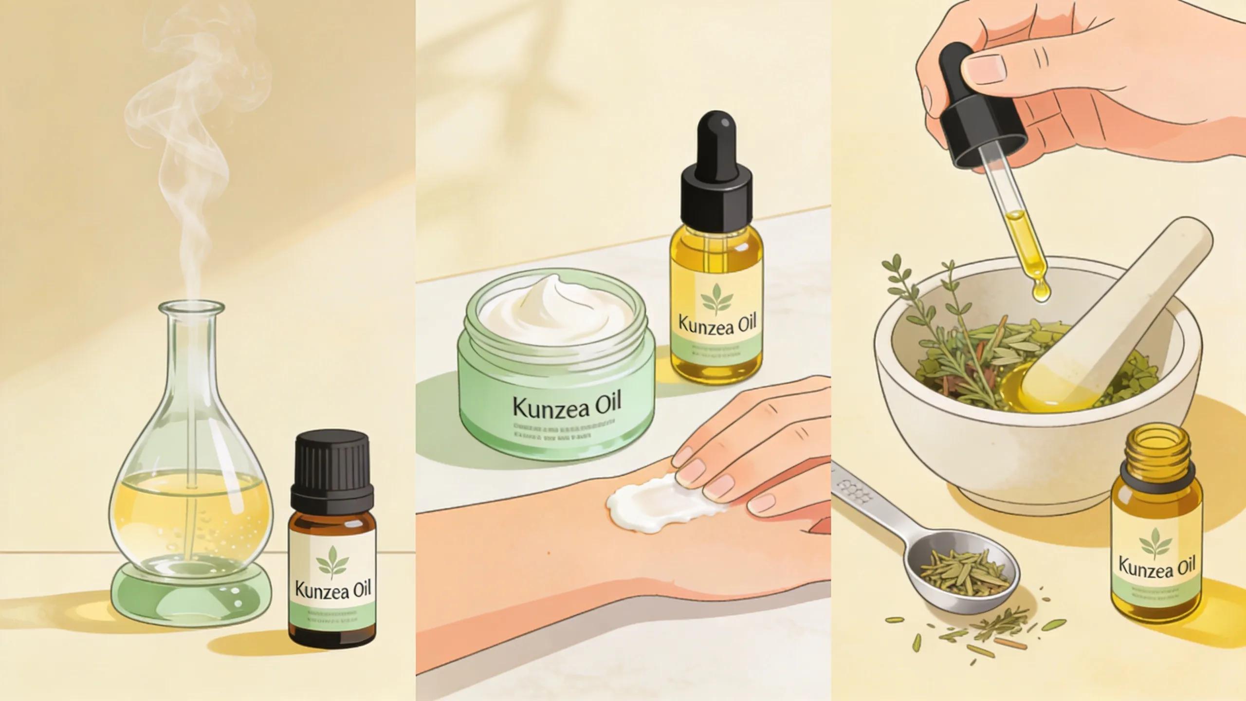 Various uses of Kunzea oil in aromatherapy, skincare, and DIY blends
