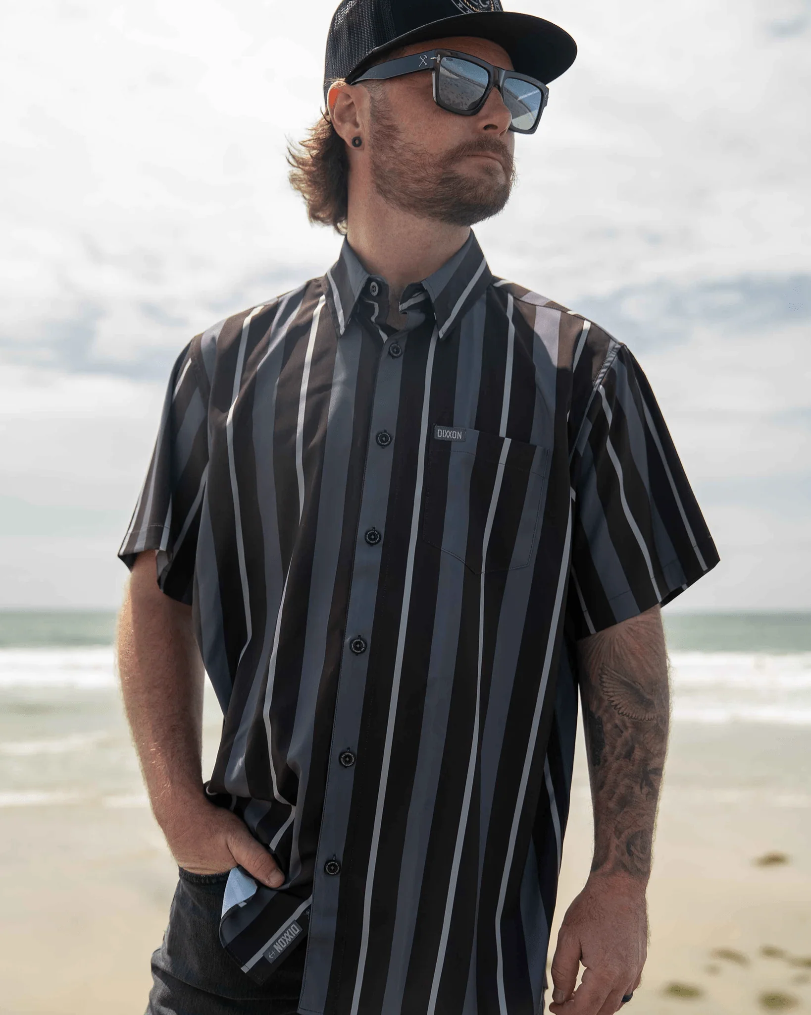 The Marina Party Shirt - Gray & Black