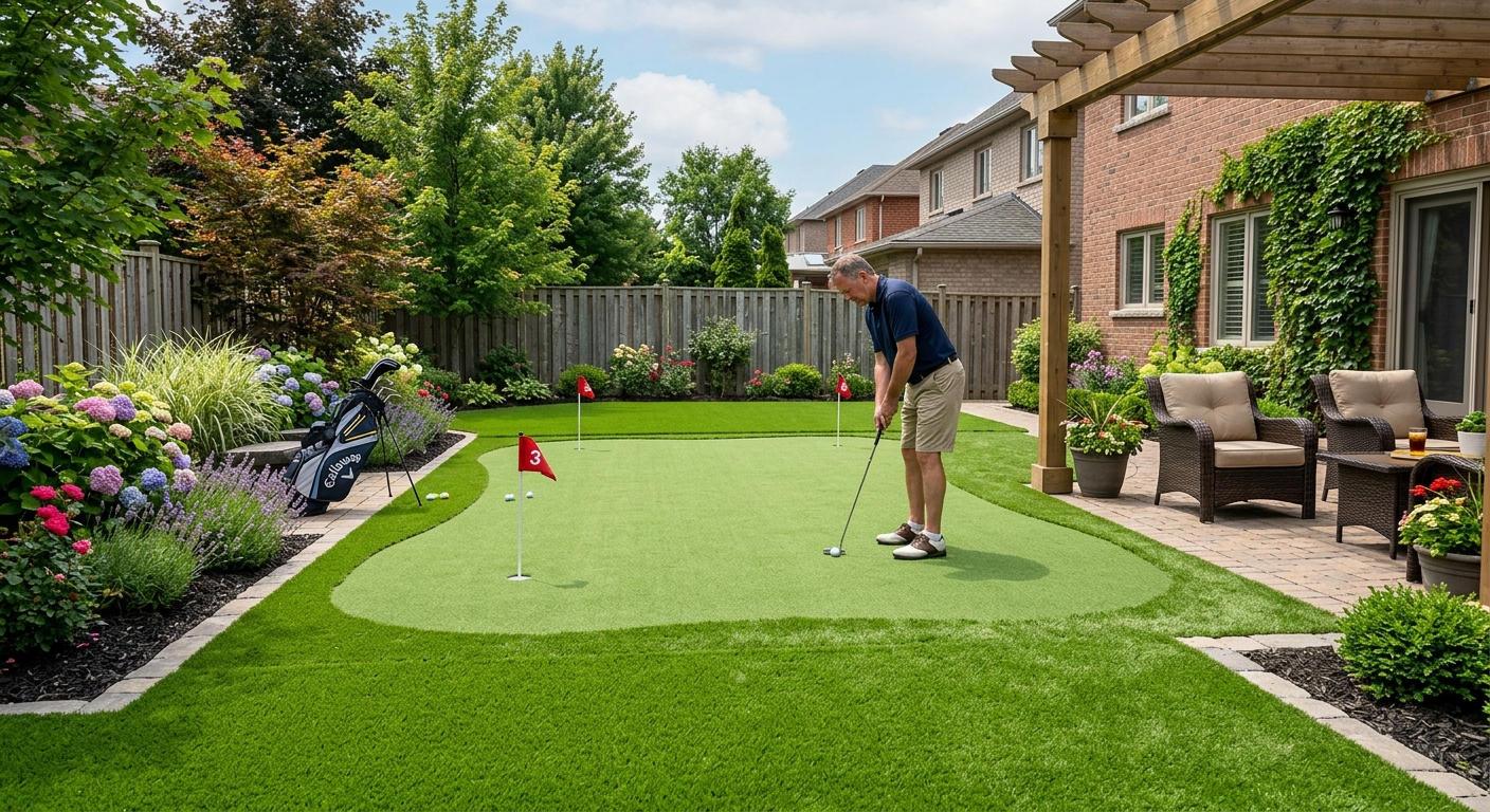 Backyard Putting Greens and Residential Artificial Grass Landscaping