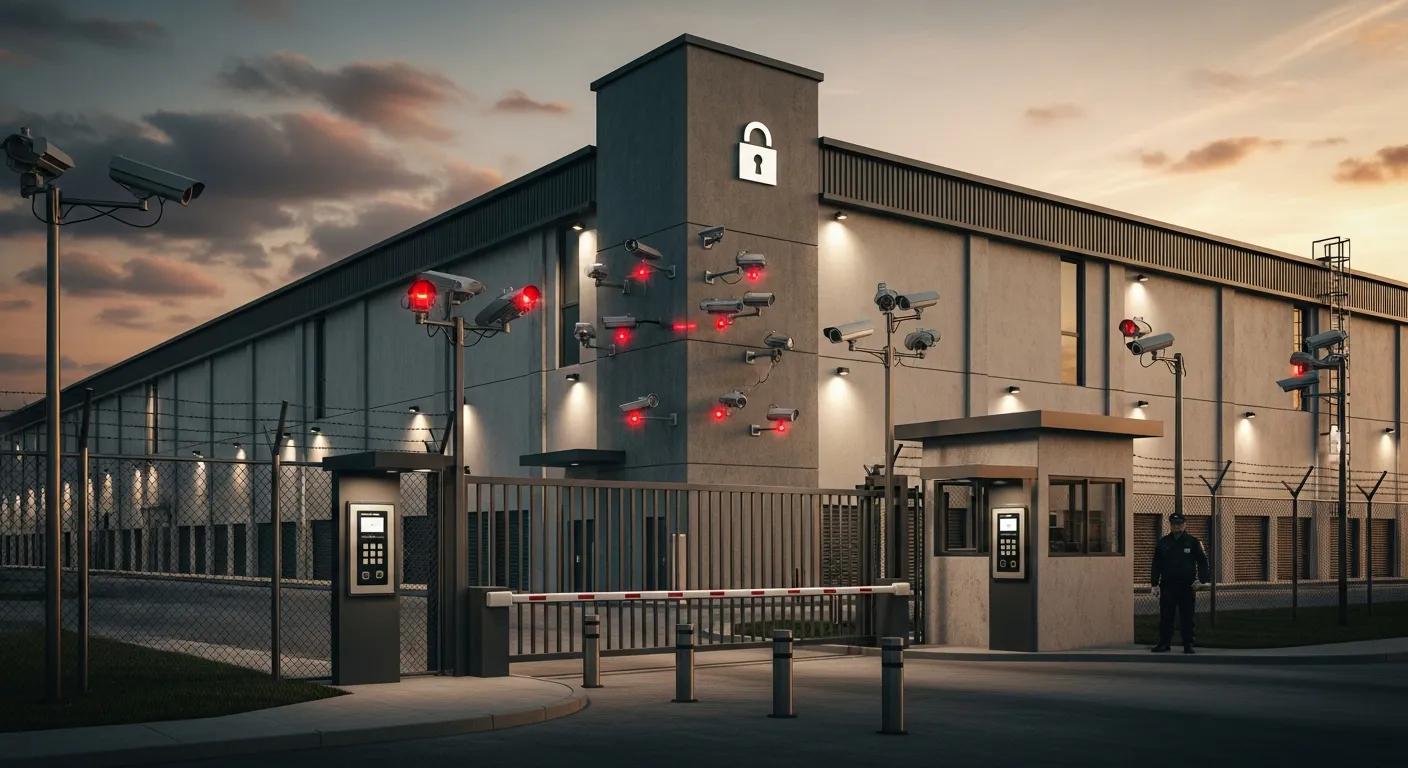 Secure storage facility with surveillance cameras and access controls ensuring safety