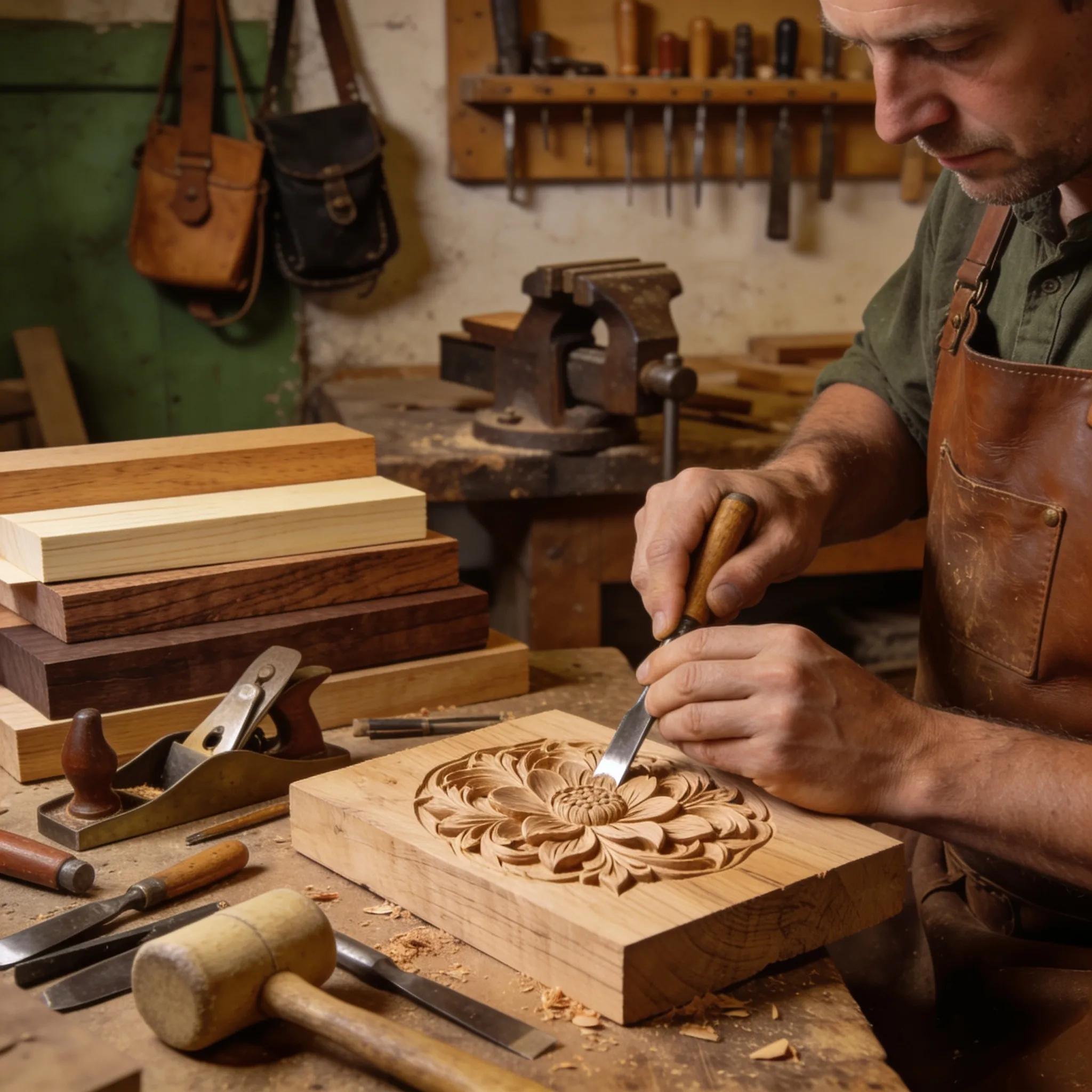 Artisan crafting decorative wooden decor reflecting traditional techniques in Germany