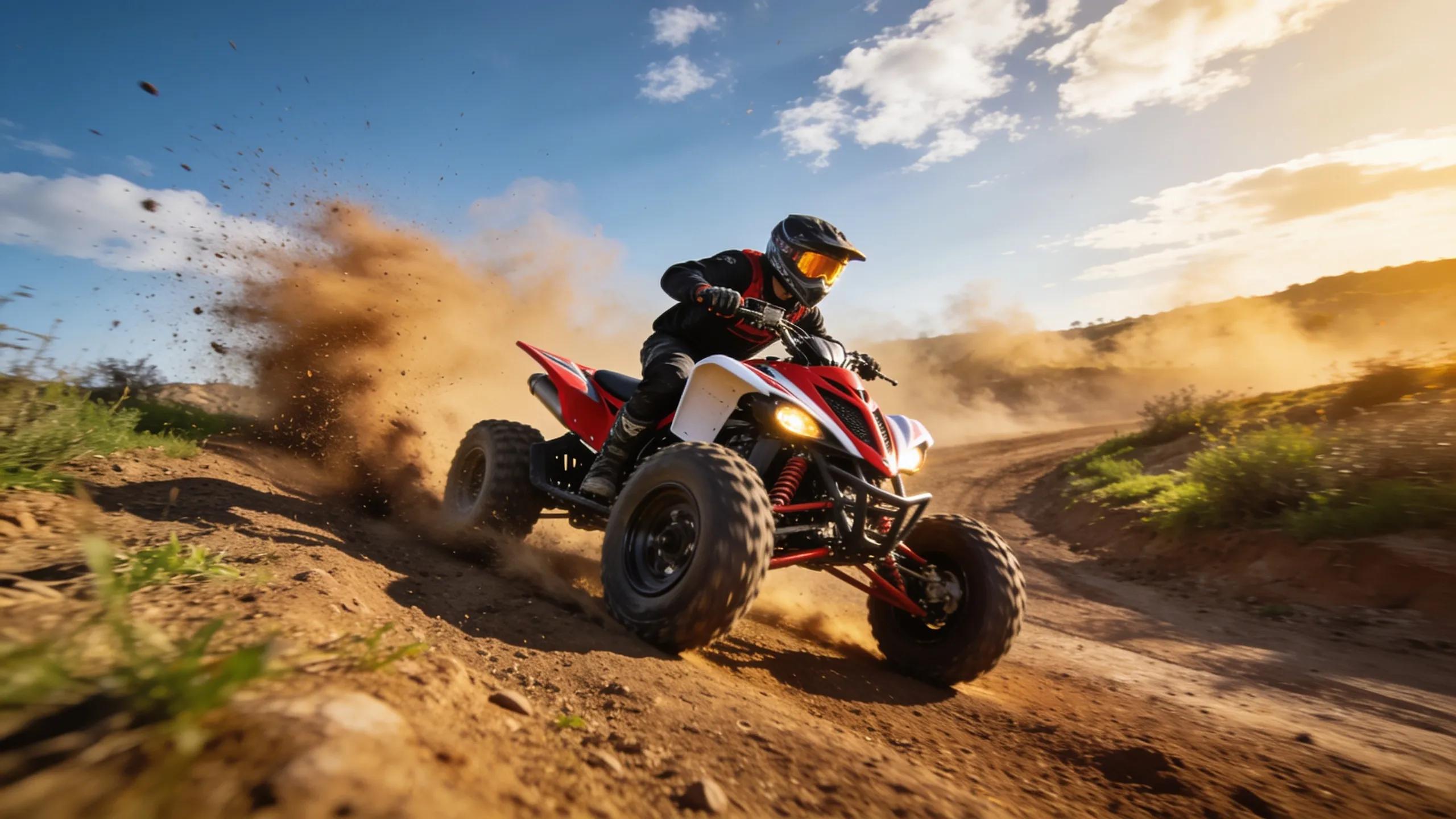 Dynamic shot of Yamaha YFZ450R ATV in action on California off-road trails