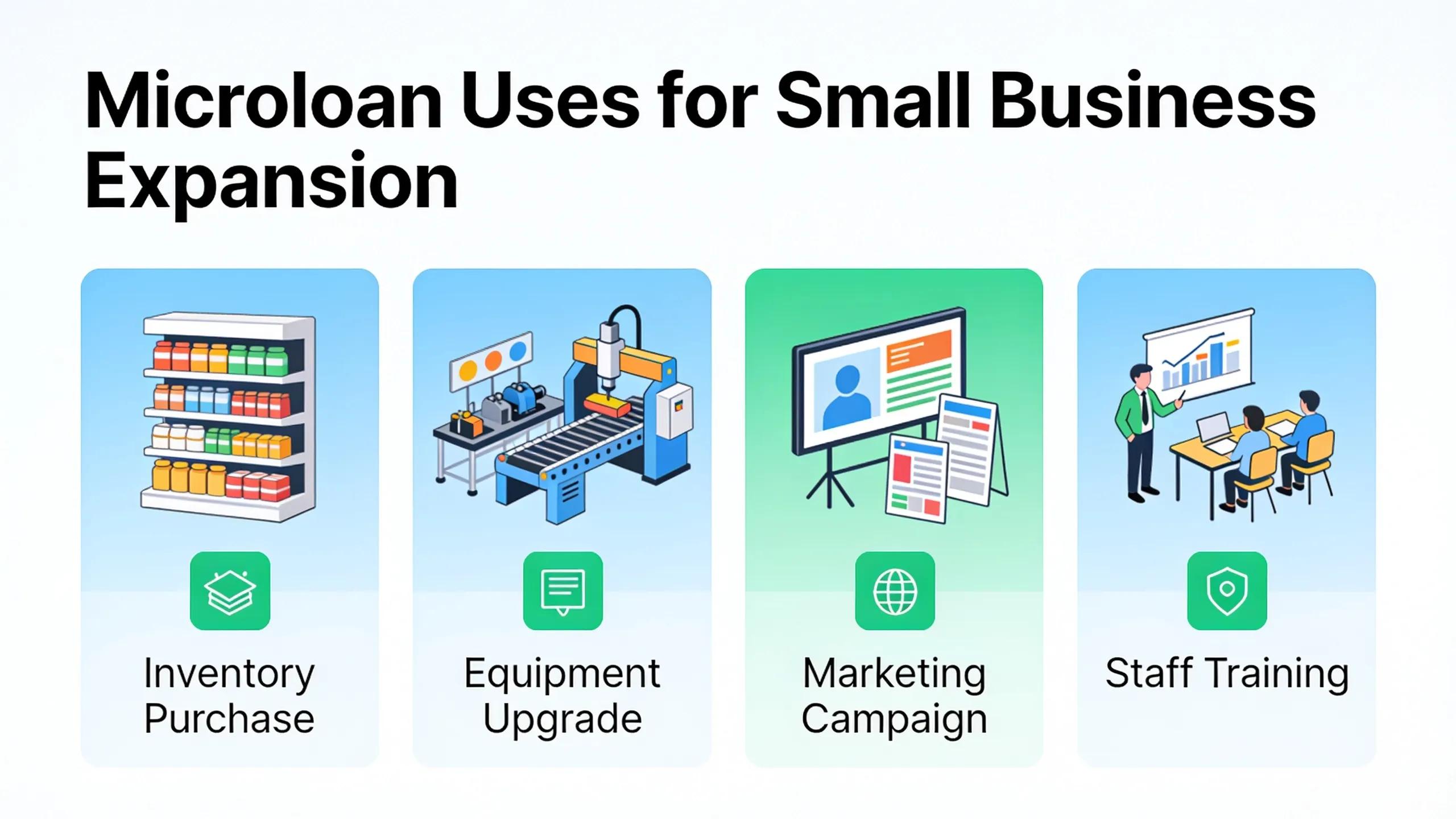 Microloans can be used for a variety of purposes that help small businesses expand