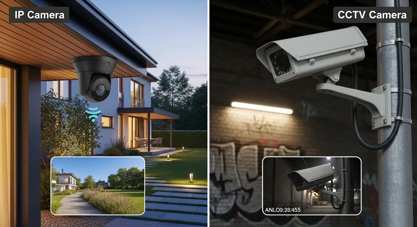 Comparison of IP camera and traditional CCTV camera in different environments