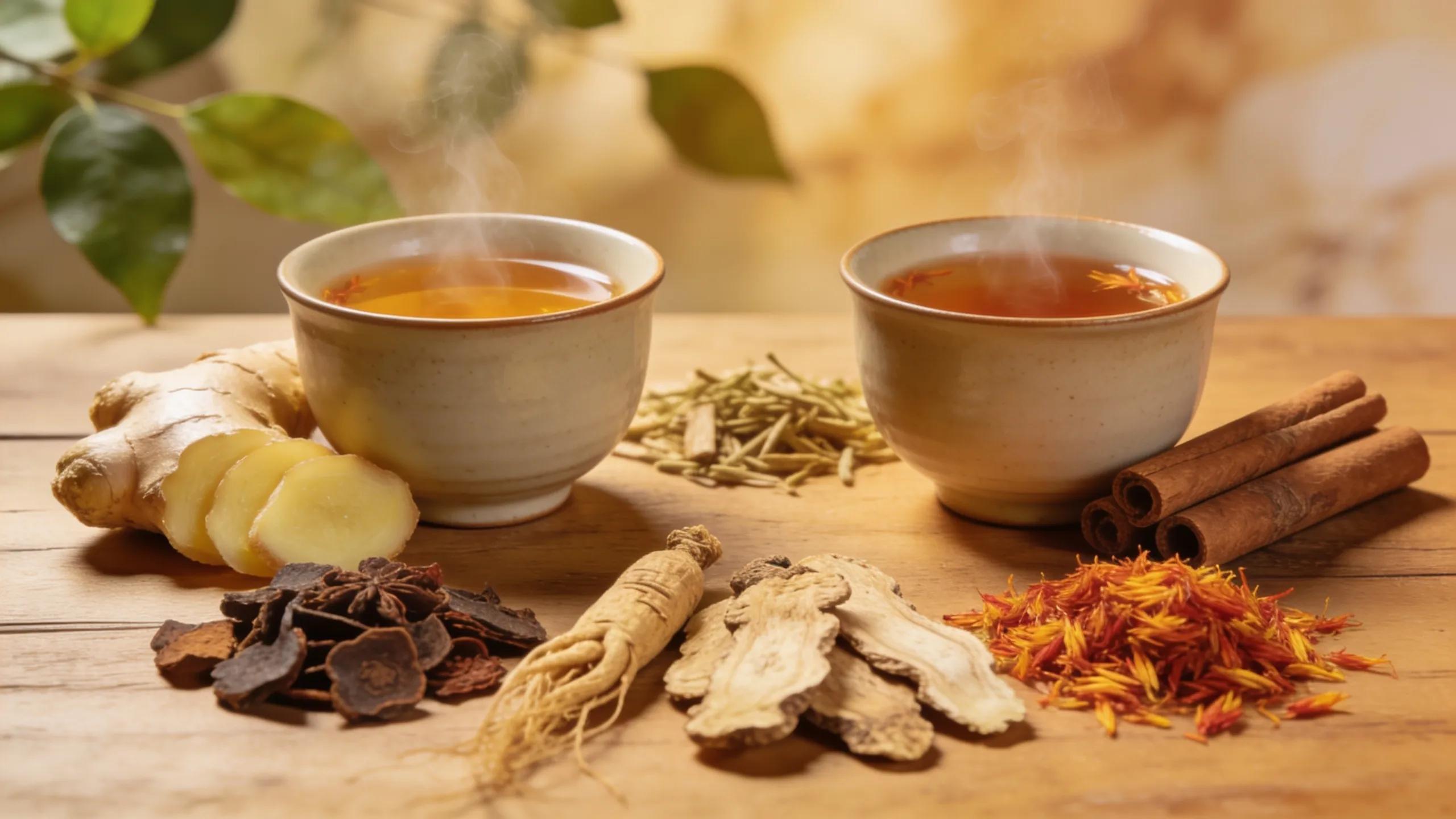 Herbal teas and traditional Chinese medicine ingredients for dysmenorrhea relief