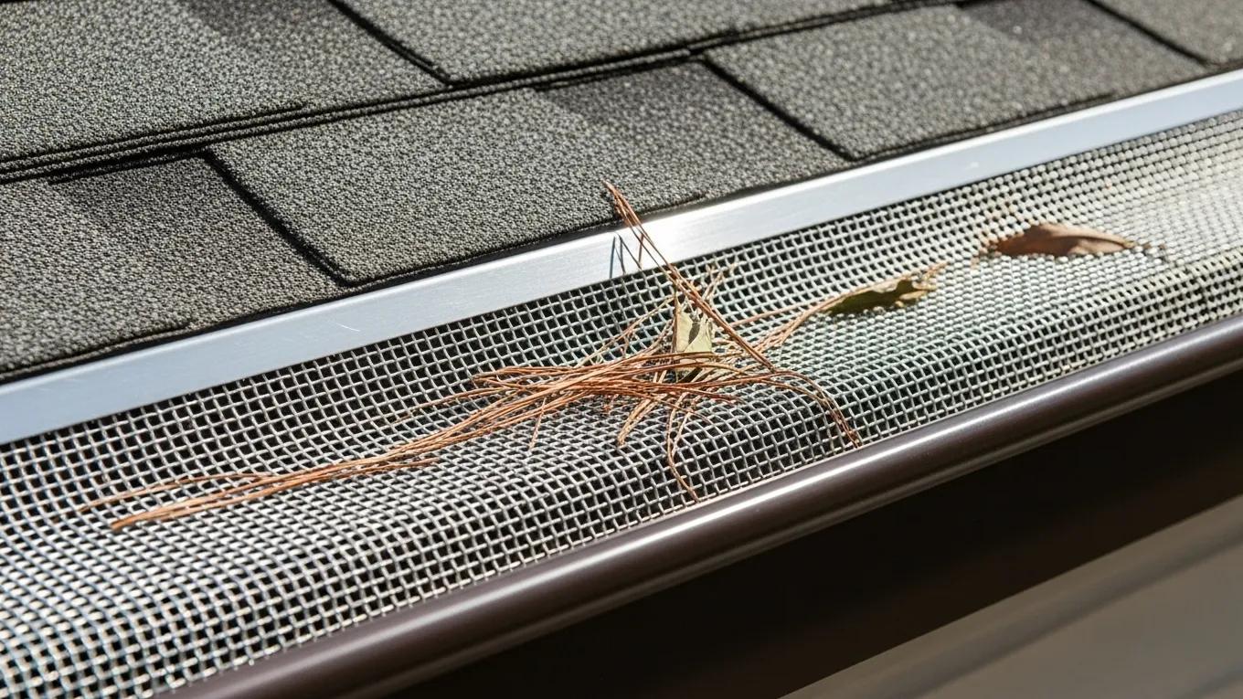 LeafBlaster Pro micro-mesh gutter guard installation preventing debris buildup