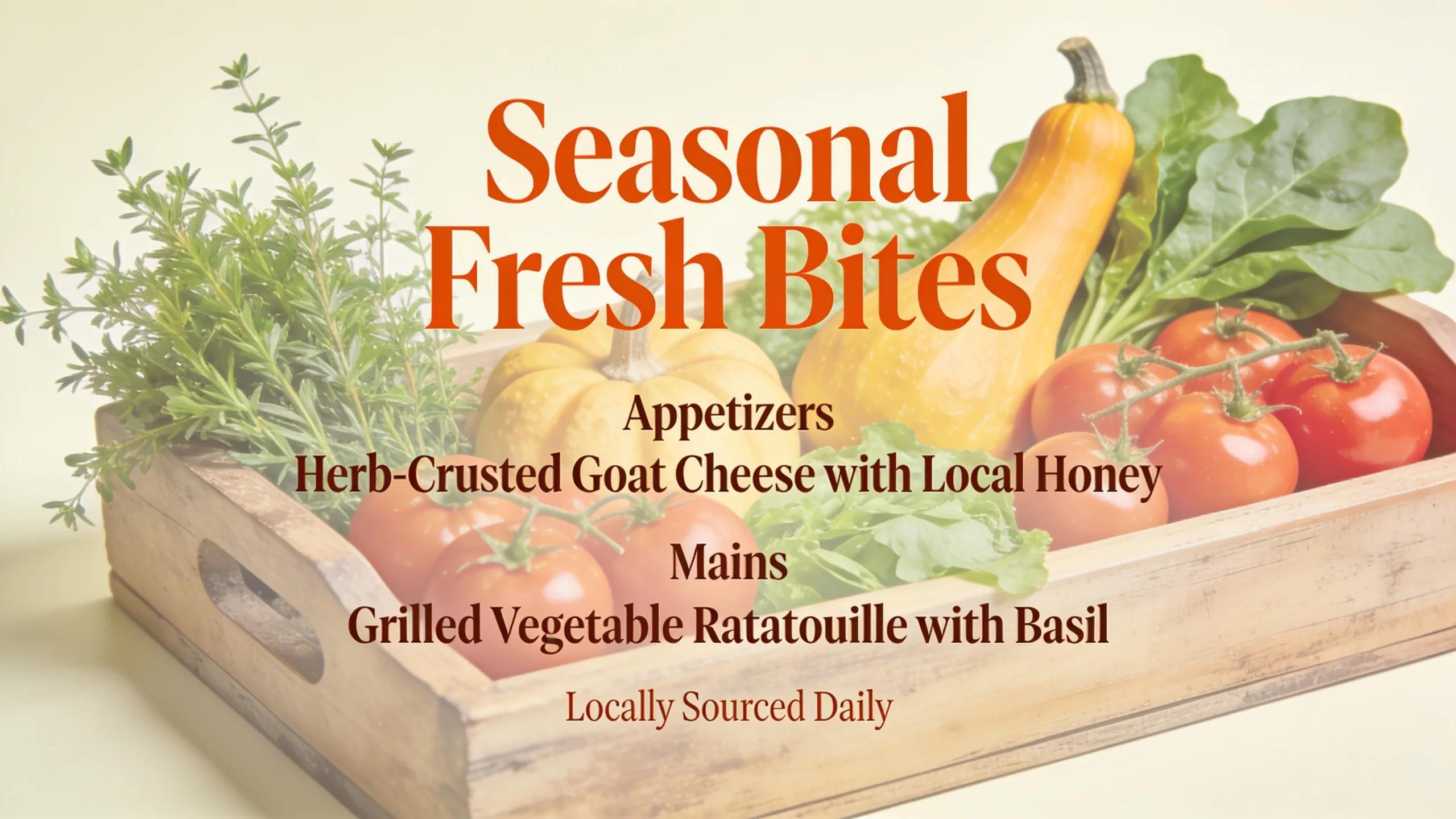 Menus should be personalized and seasonal, built around fresh ingredients that appeal to a mixed guest list