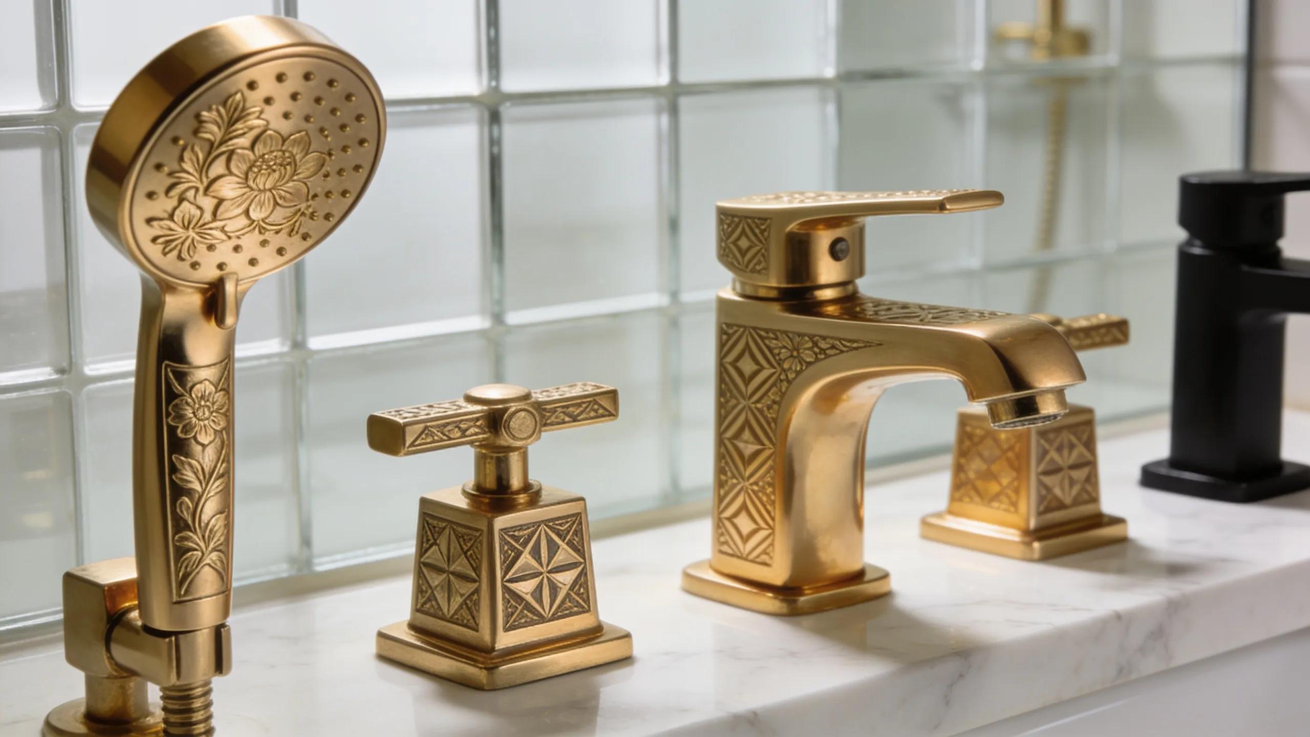 Stylish kitchen featuring a waterfall sink and gold fixtures, highlighting modern kitchen trends for winter renovations