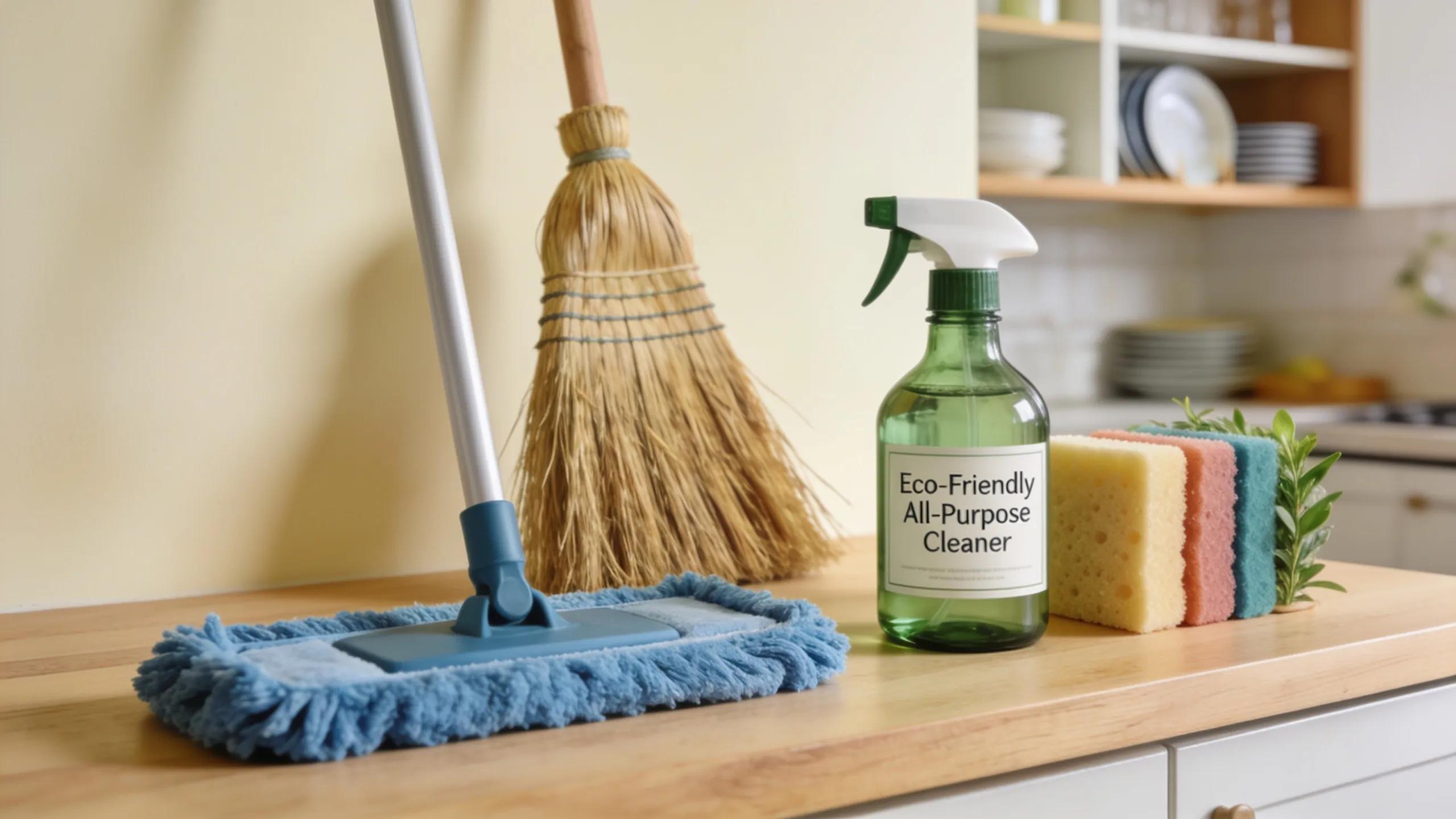 Diverse range of eco-friendly cleaning products and equipment emphasizing service options