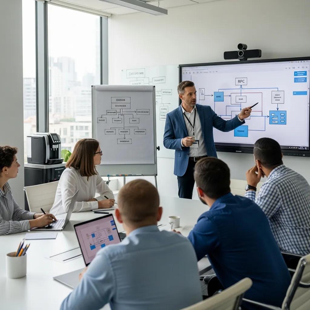 Trainer showing the RPC Framework to a contractor team