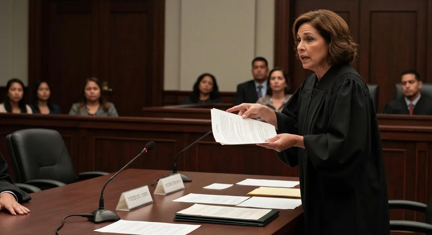 Immigration attorney presenting evidence at a hearing to halt removal