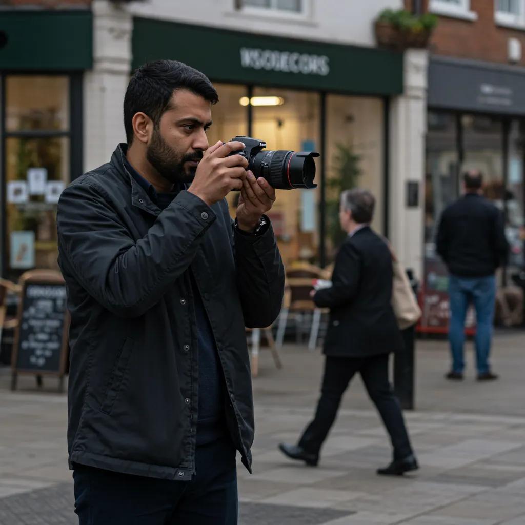 Investigator undertaking discreet surveillance in Watford