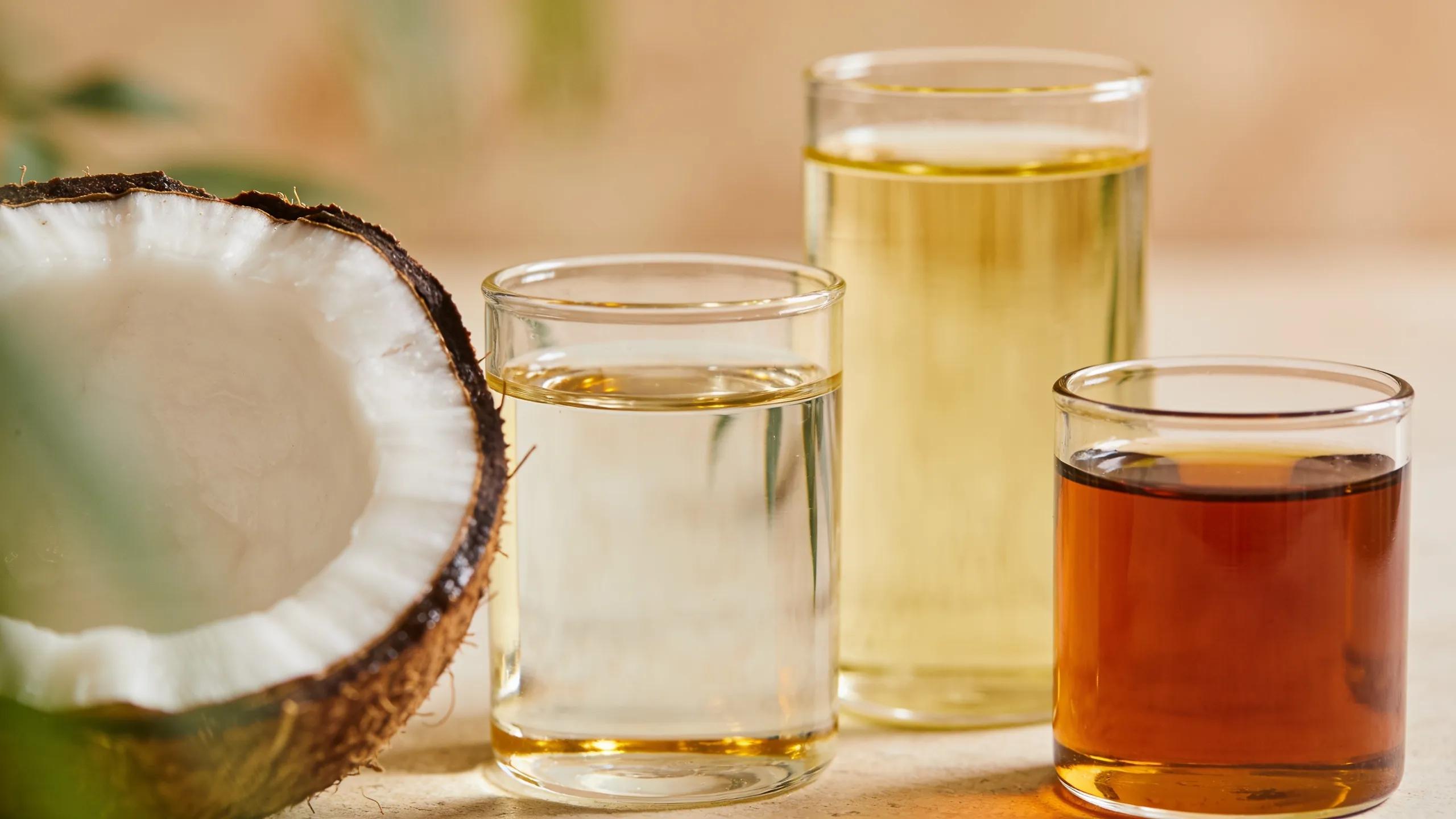 Natural ingredients for foot balm including coconut oil, vitamin E, and tamanu oil