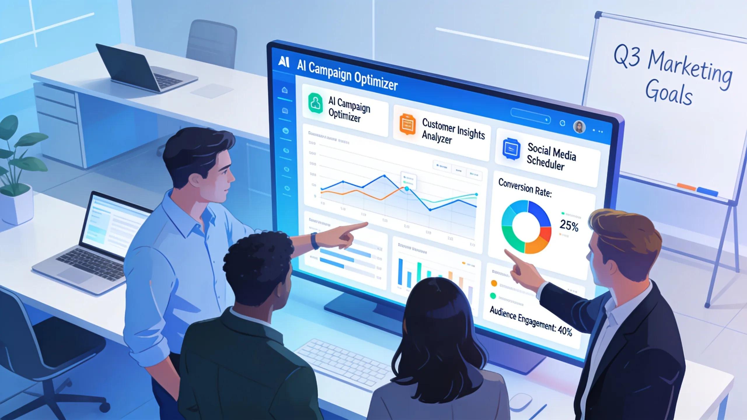 Dashboard showing AI marketing analytics and insights for contractors