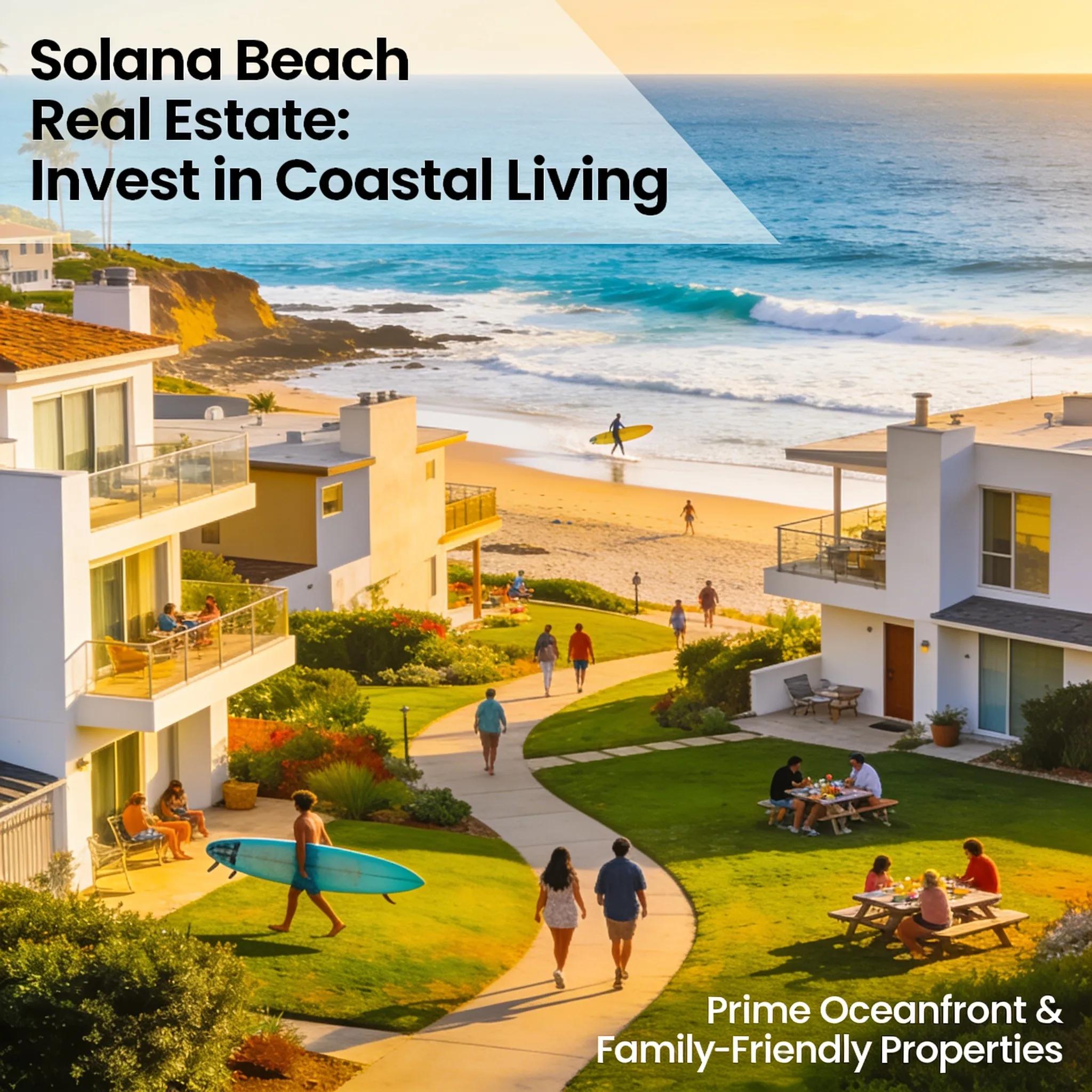 Coastal properties in Solana Beach with ocean views and vibrant community activities
