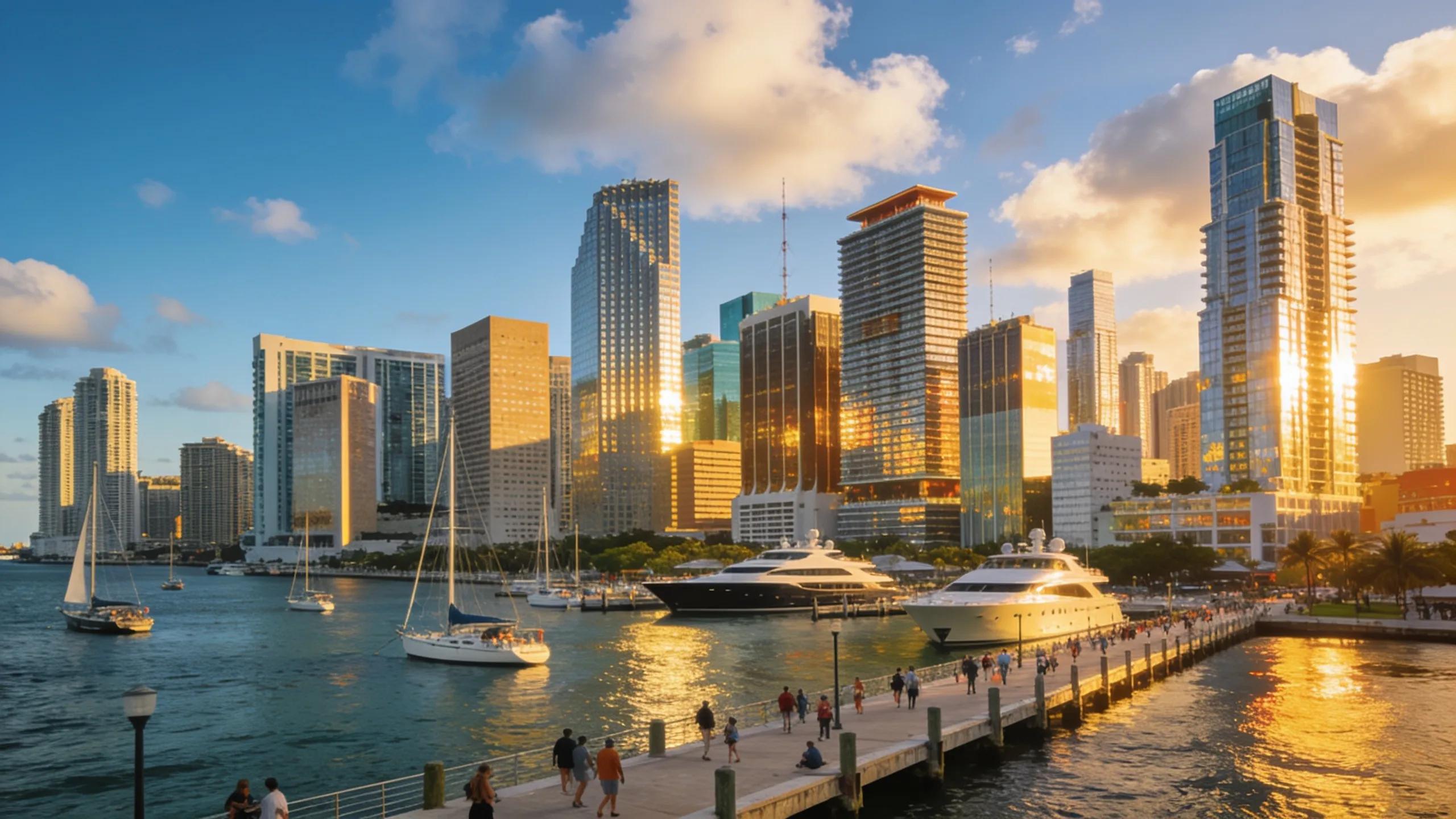 Vibrant Miami skyline with luxury condos, showcasing the real estate appeal of South Florida