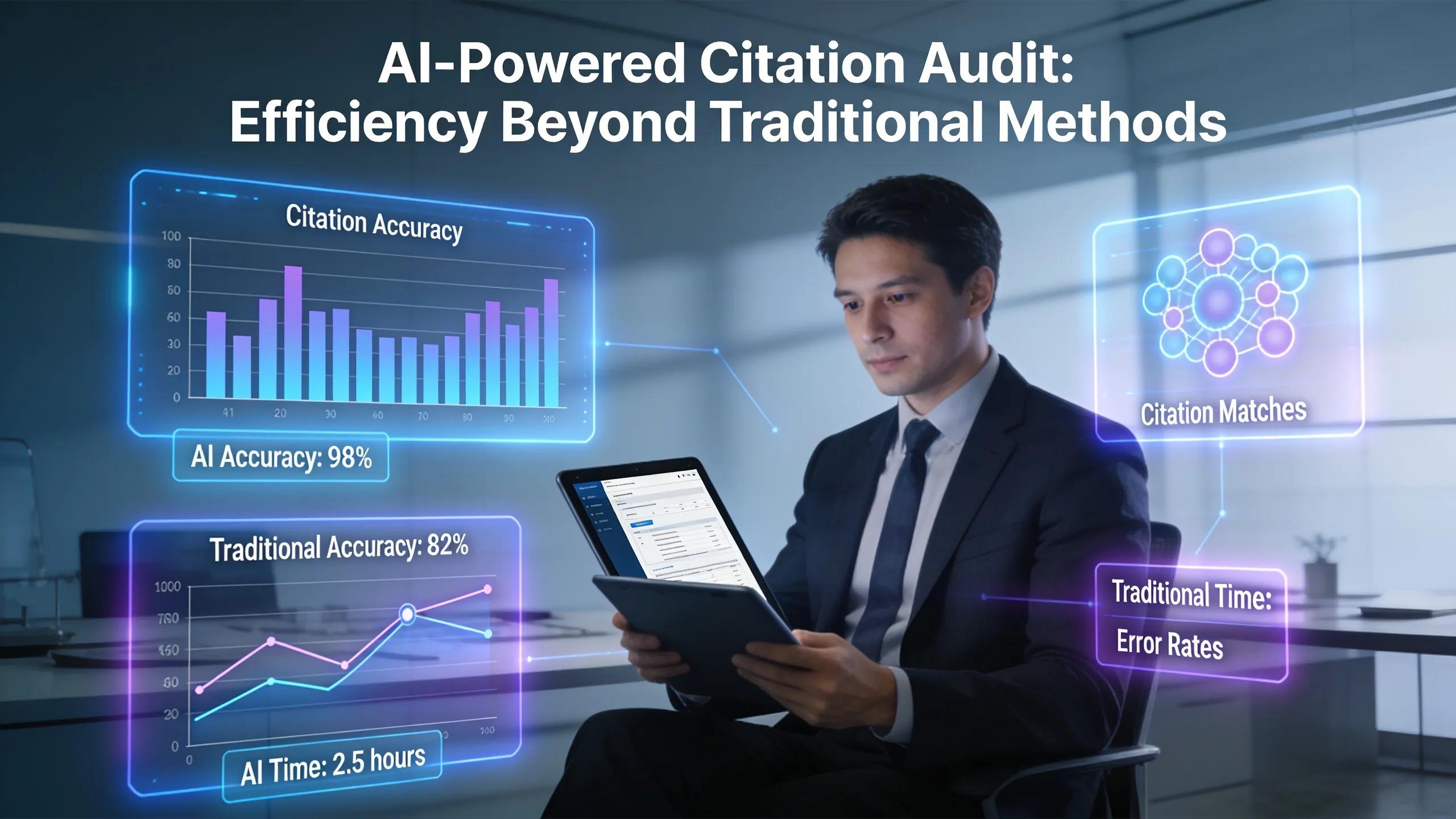Person reviewing a digital report illustrating AI analytics for effective citation audits in coaching